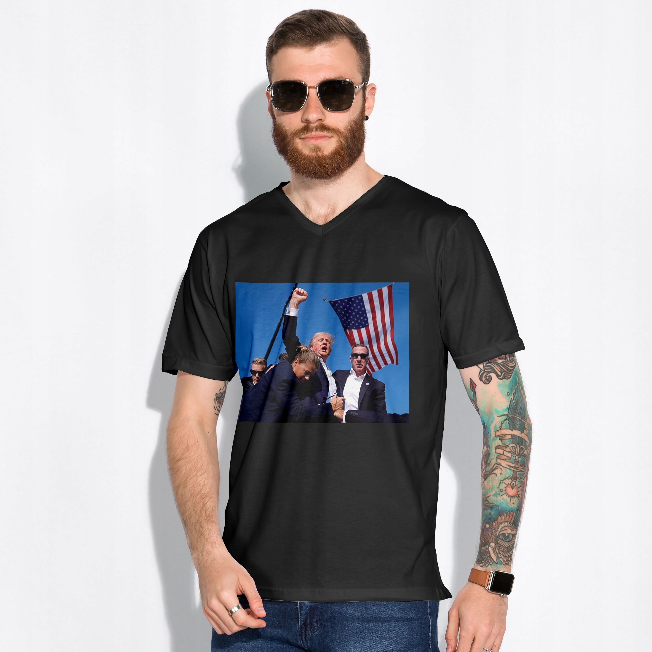 Koszulka męska czarna Donald Trump wybory Make America Great Again r. 3XL