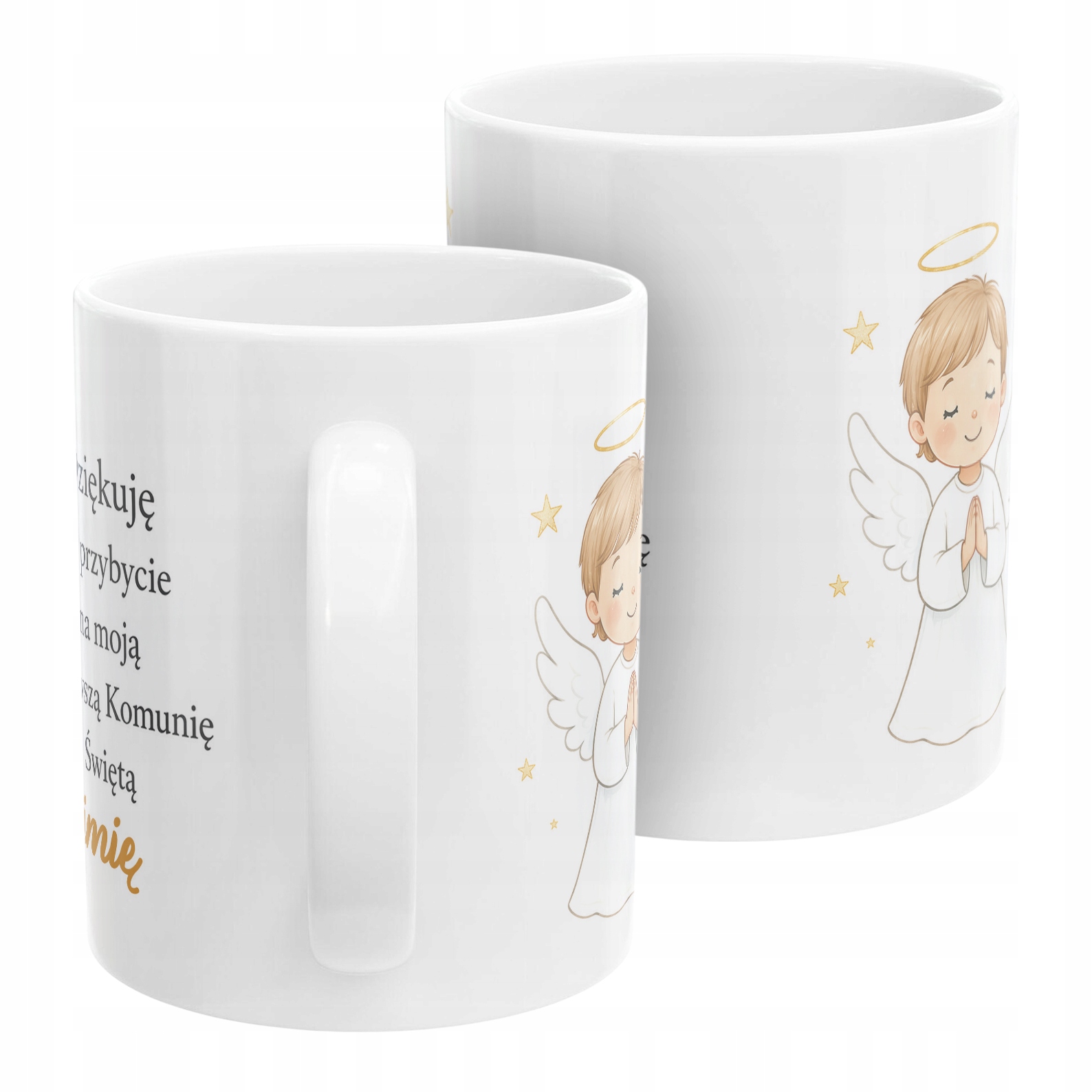 Kubek personalizowany Komunia Święta z imieniem dziecka dla gości