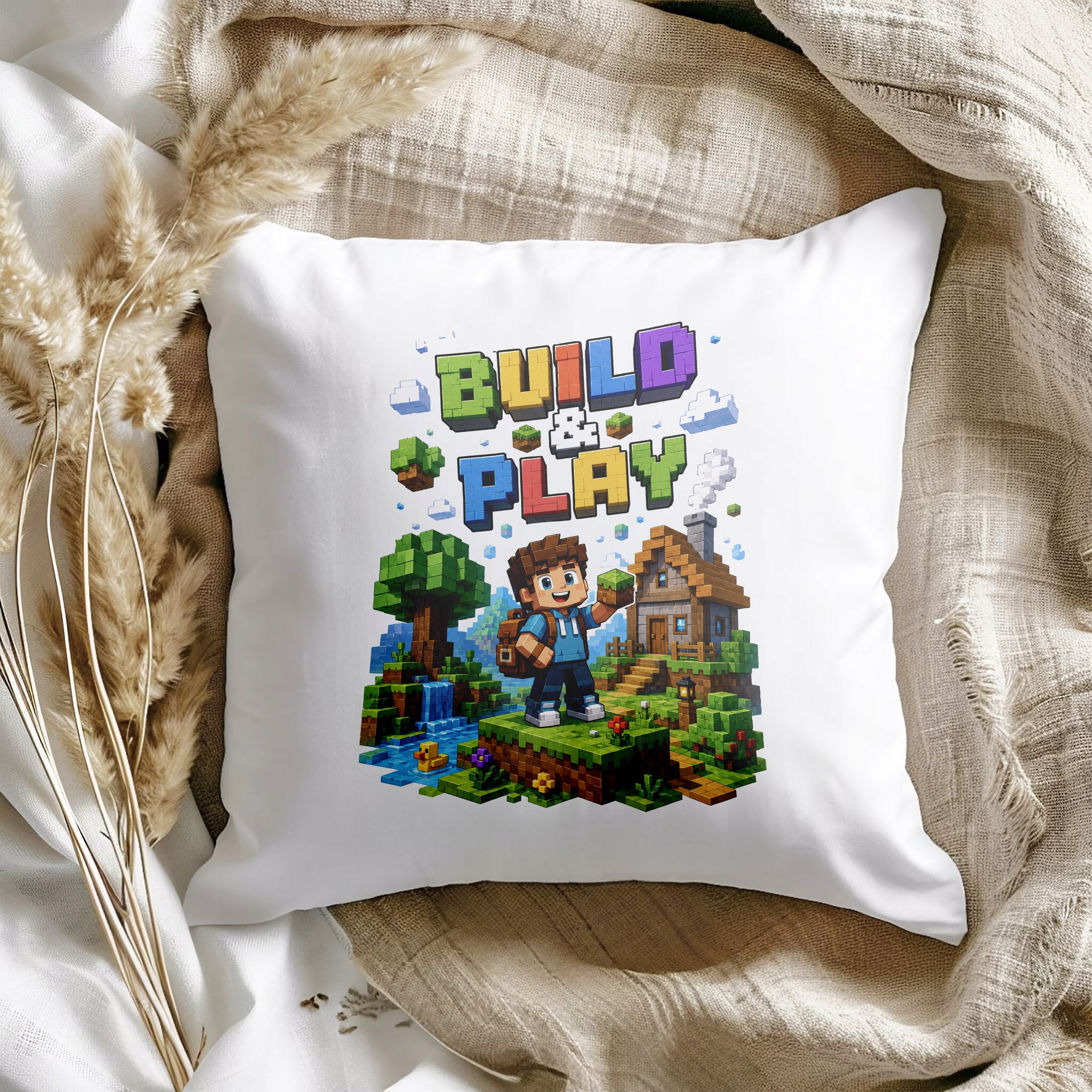 Zestaw Kubek Czarny Poduszka Z Nadrukiem Gra Pixel Prezent