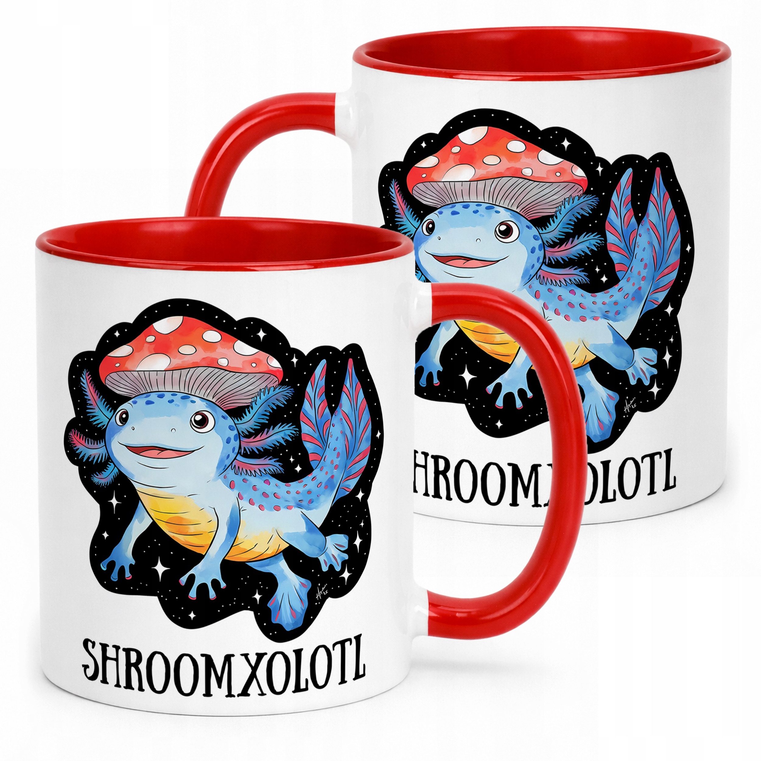 Czerwony kubek ceramiczny 330ml Aksolotl Axolotl Mine craft