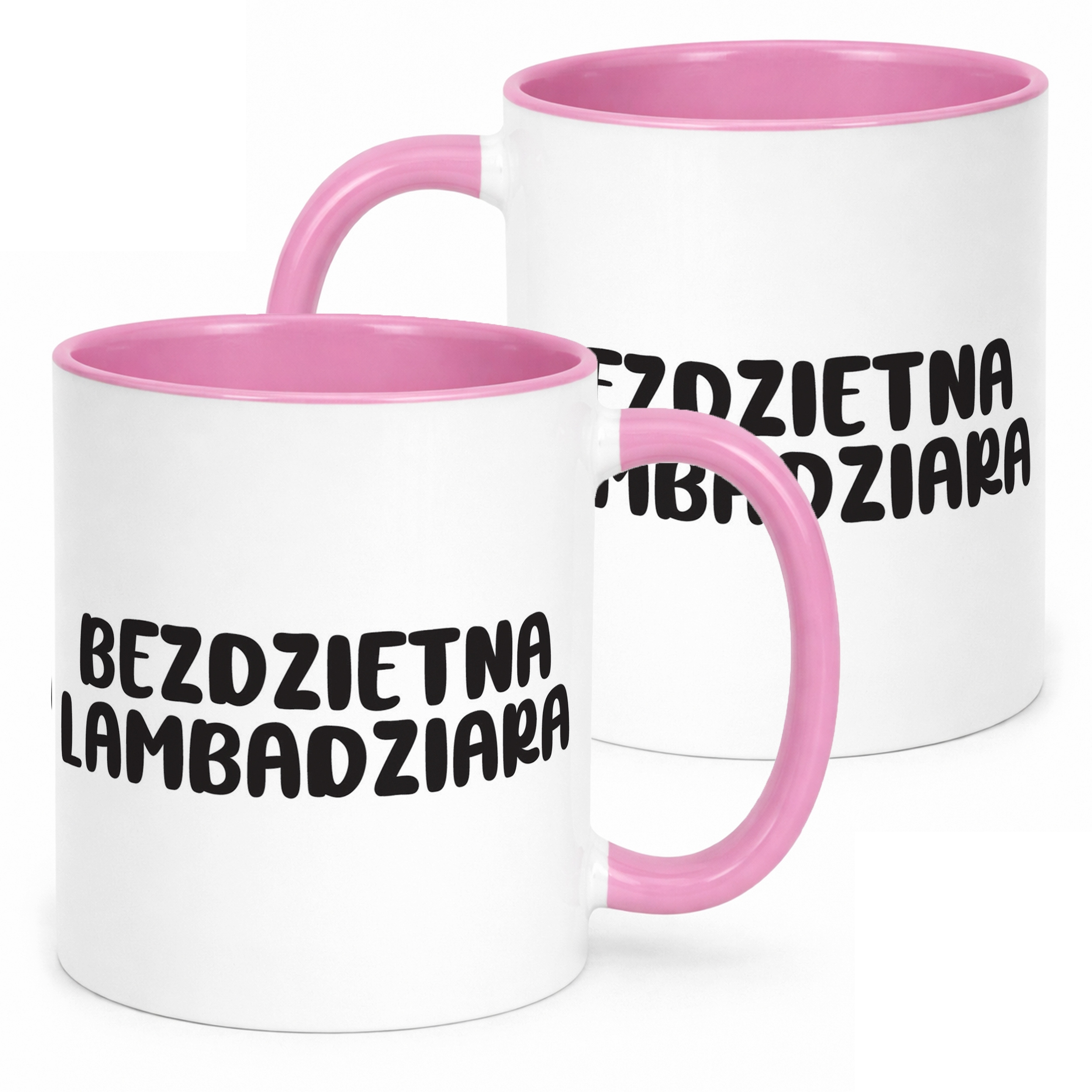 Kubek Różowy Bezdzietna Lambardziara Śmieszny Zabawny Prezent