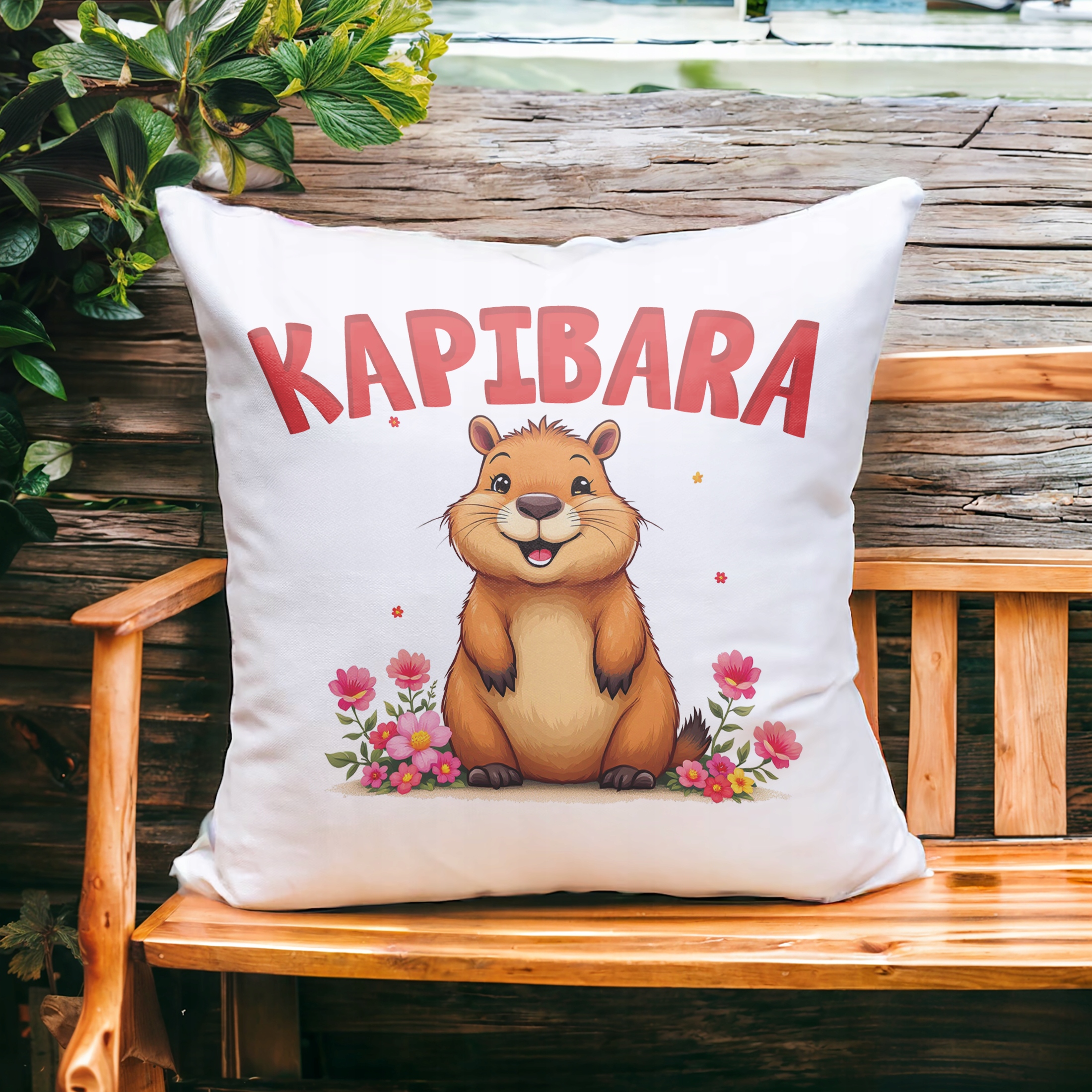 Poduszka 38x38cm Kapibara Capybara Zwierzak Dla Dzieci Prezent