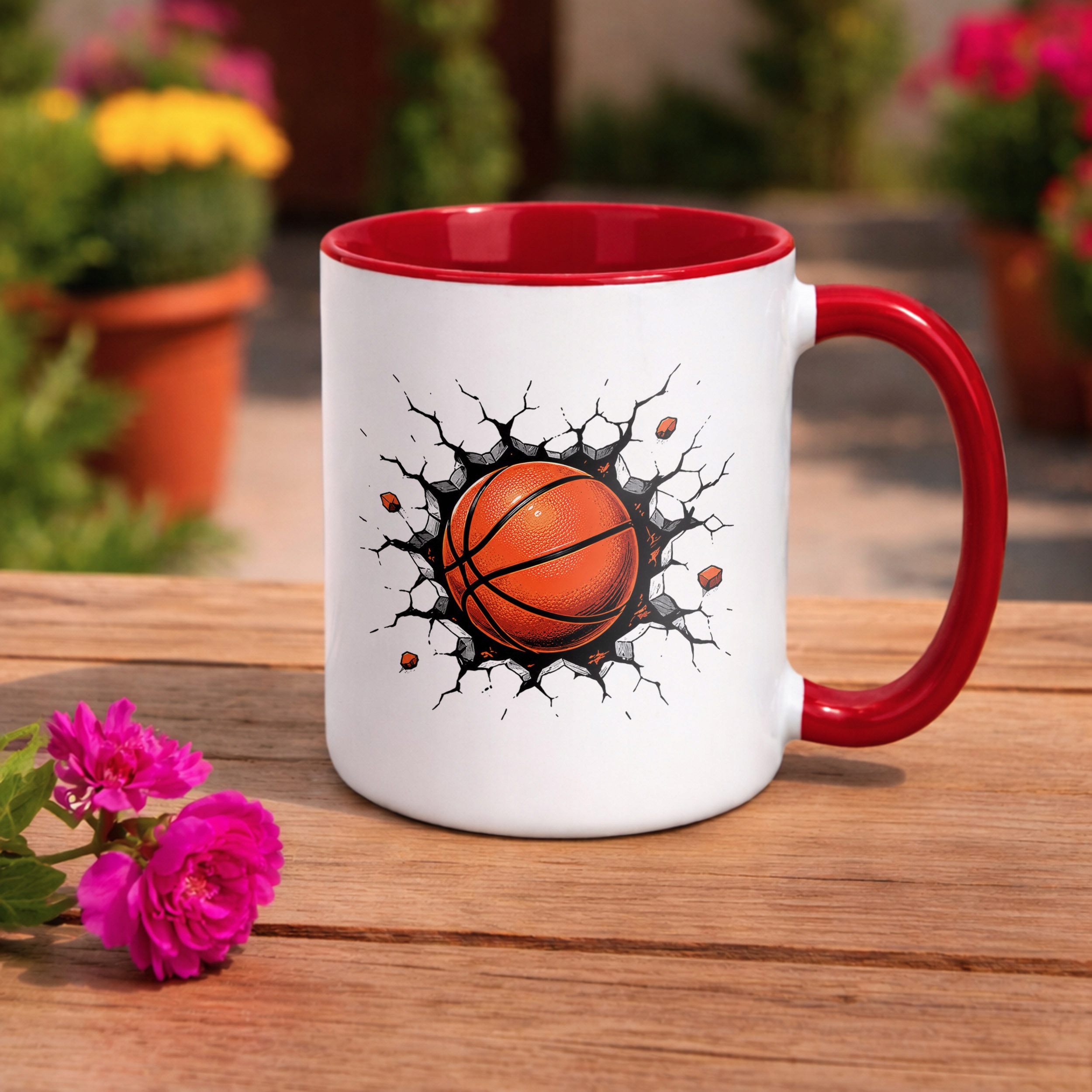Zestaw Kubek Czerwony Poduszka Z Nadrukiem Koszykówka Prezent