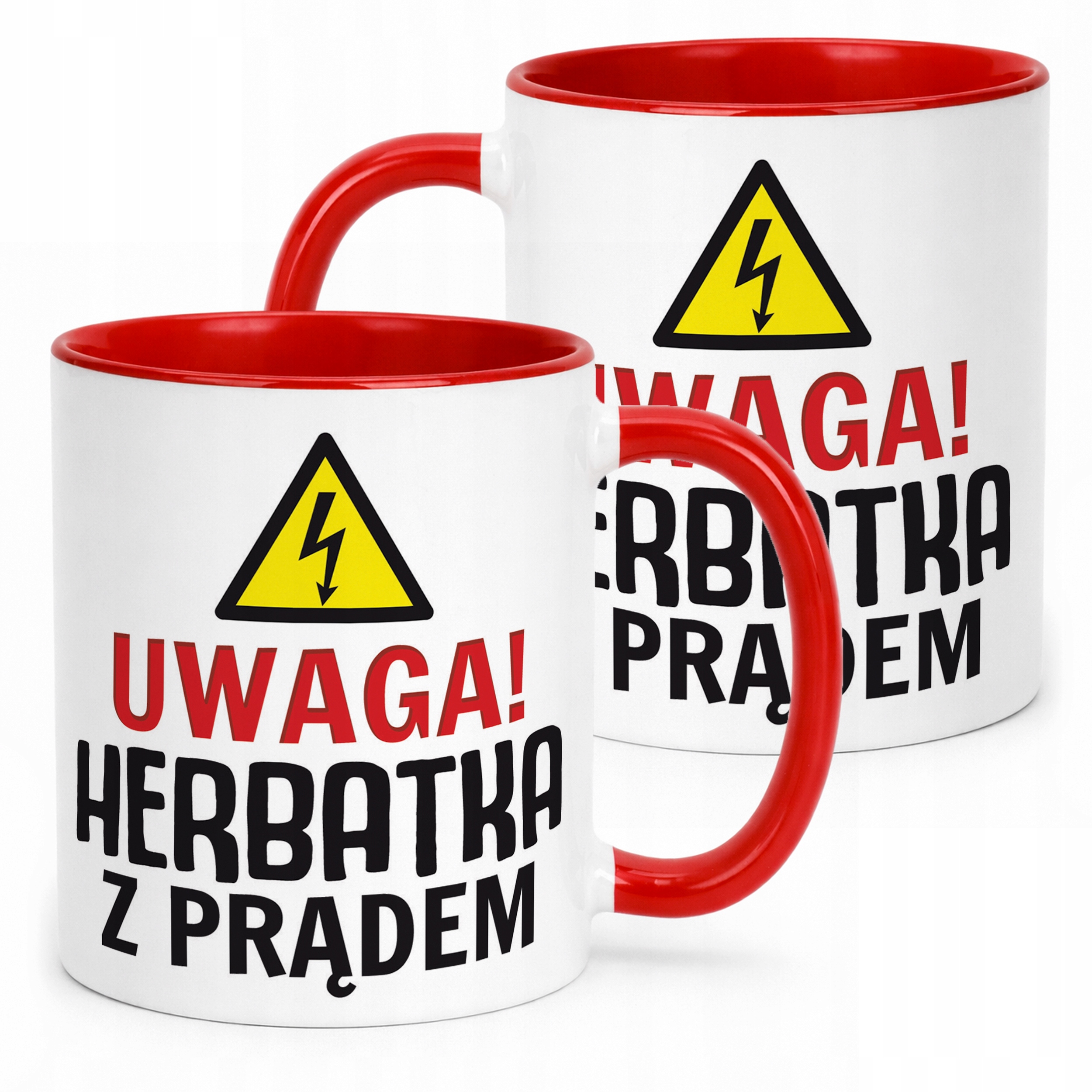 Kubek ceramiczny Uwaga Herbata Z Prądem Zabawny Prezent Upominek