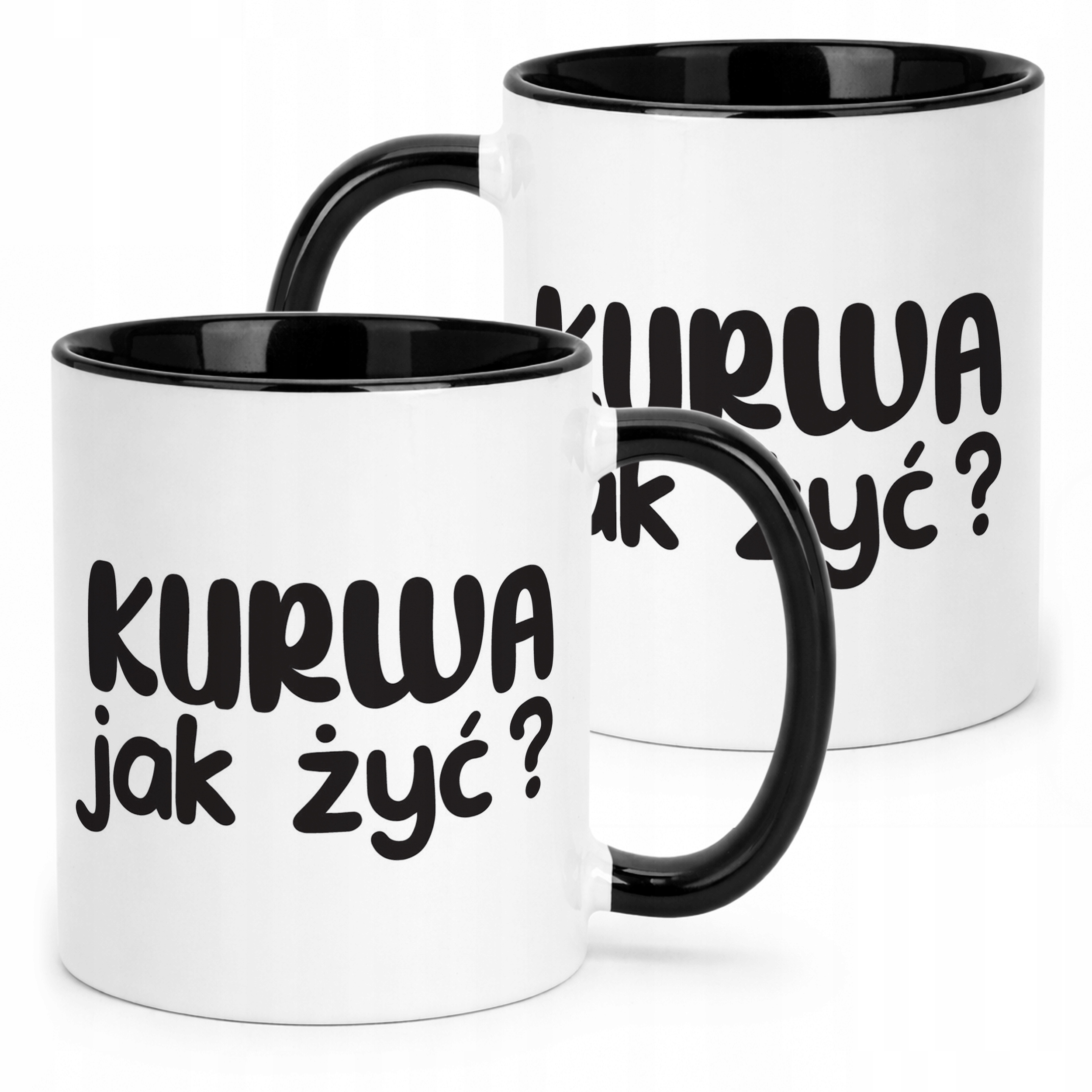 Kubek Czarny Ku**a Jak Żyć Śmieszny Zabawny Prezent