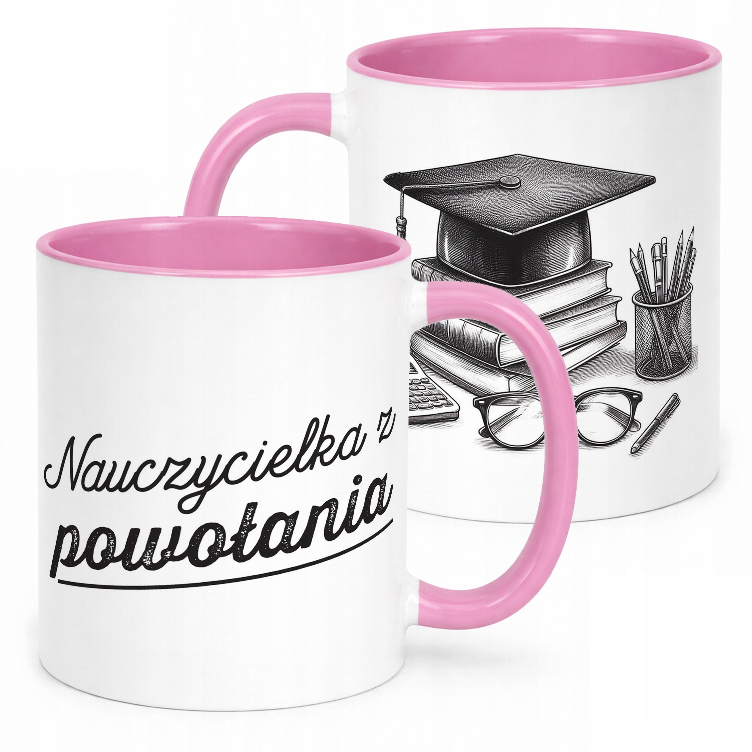 Kubek Różowy Najlepsza Nauczycielka Dzień Nauczyciela Prezent