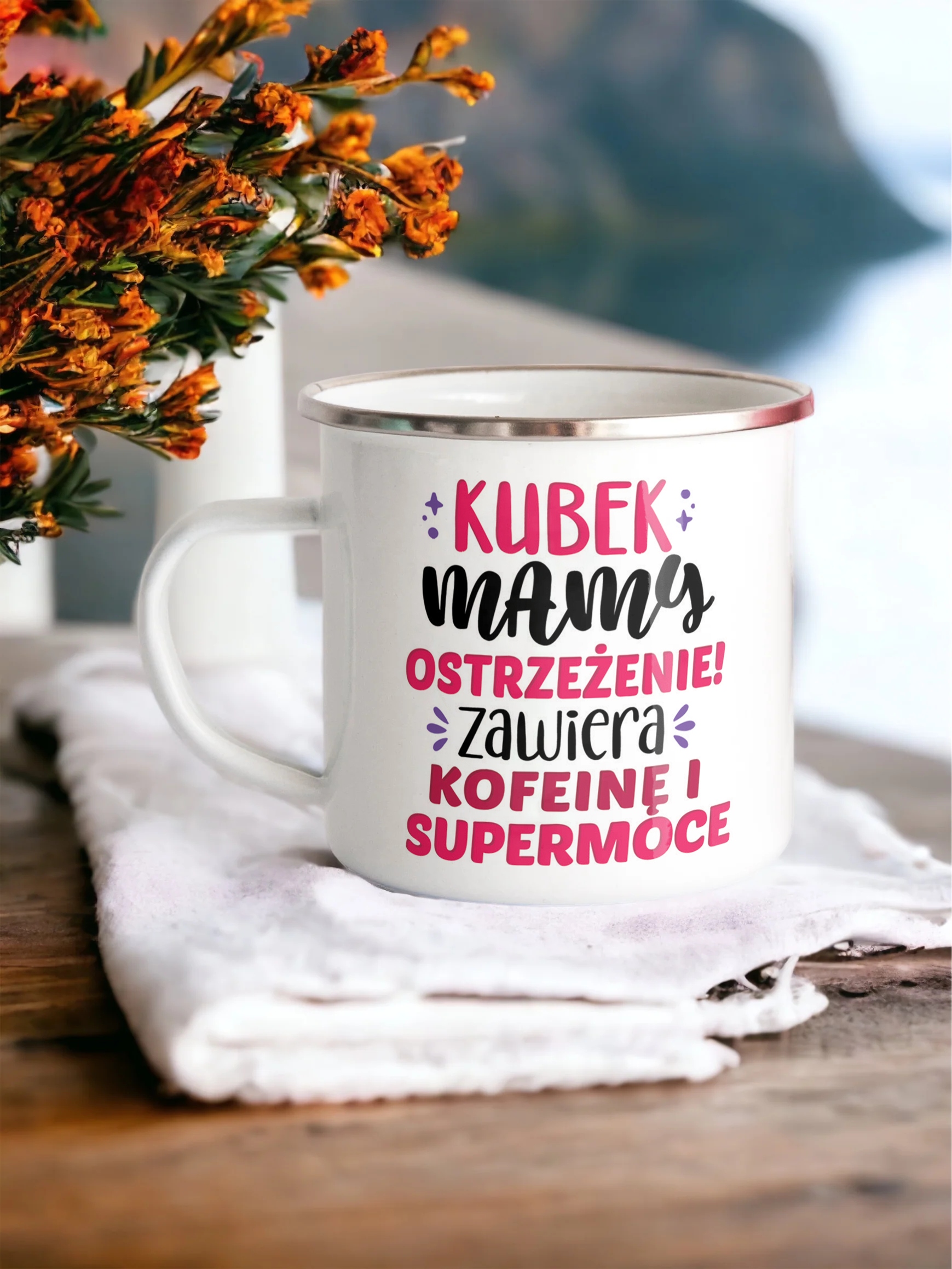 Emaliowany Kubek Garnuszek Dzień Matki Dla Mamy Prezent Kubek Mamy