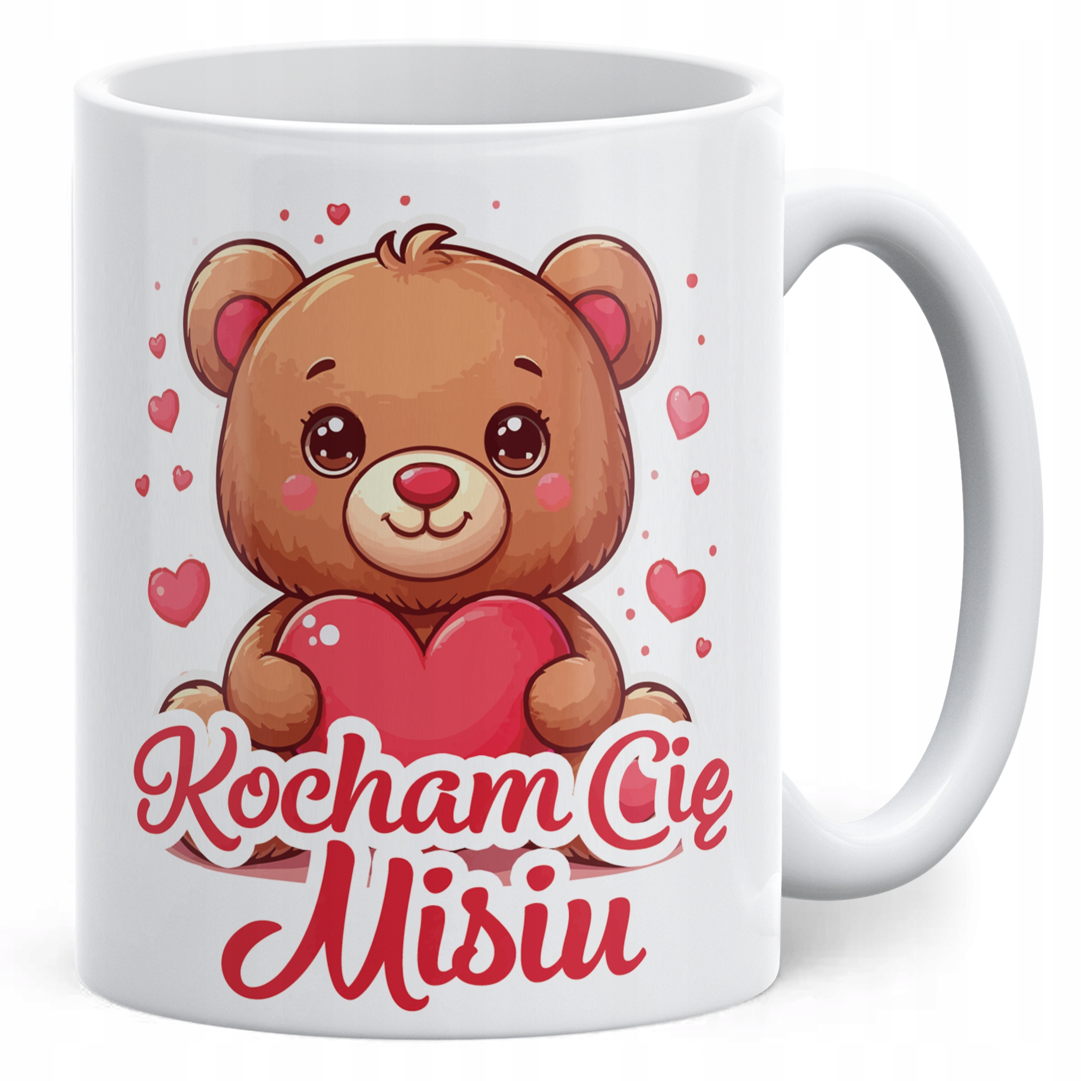 Zestaw Kubek + Poduszka 38×38 cm Walentynki Kocham Cię Misiu Miś Prezent