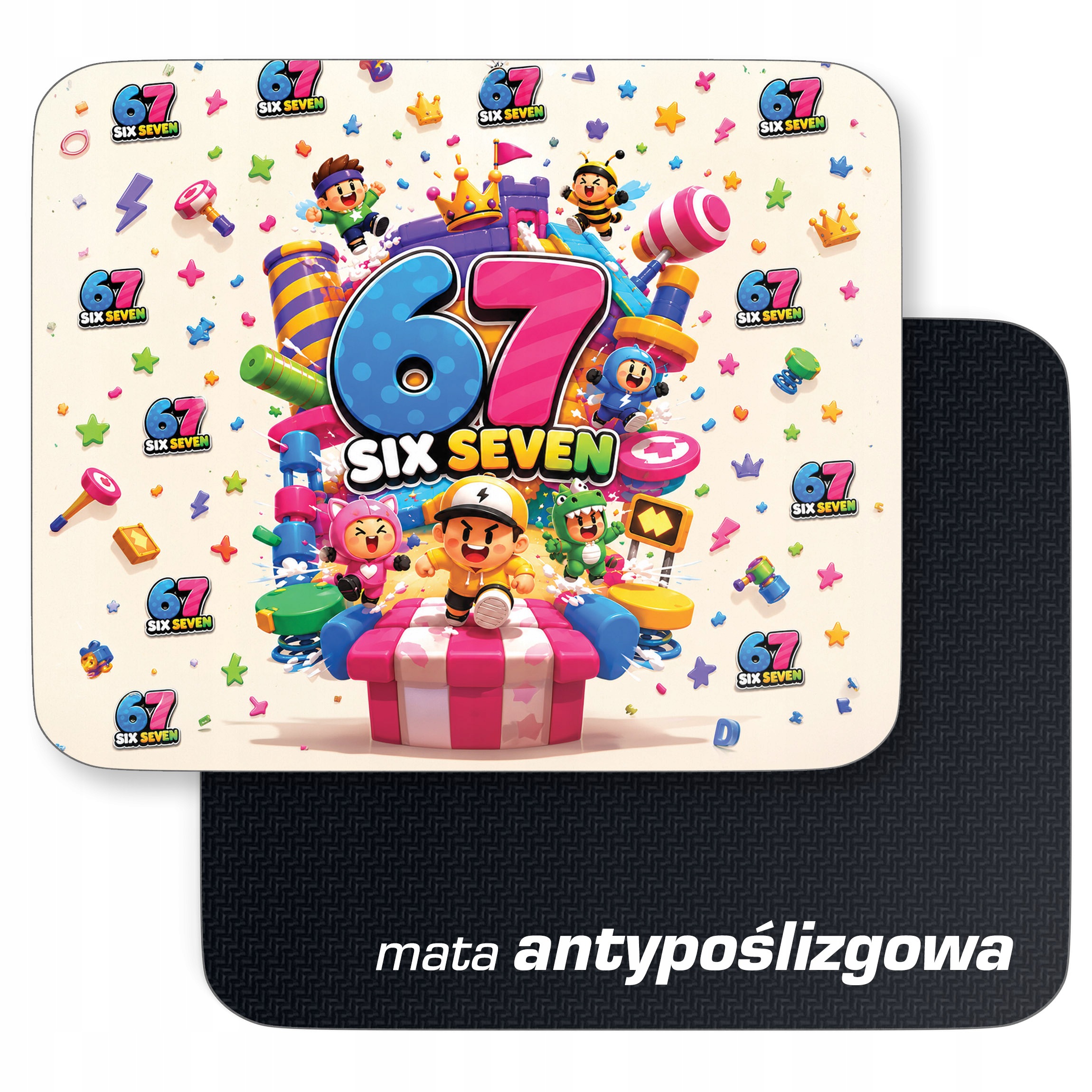 Podkładka pod mysz z nadrukiem 67 Six Seven dla graczy