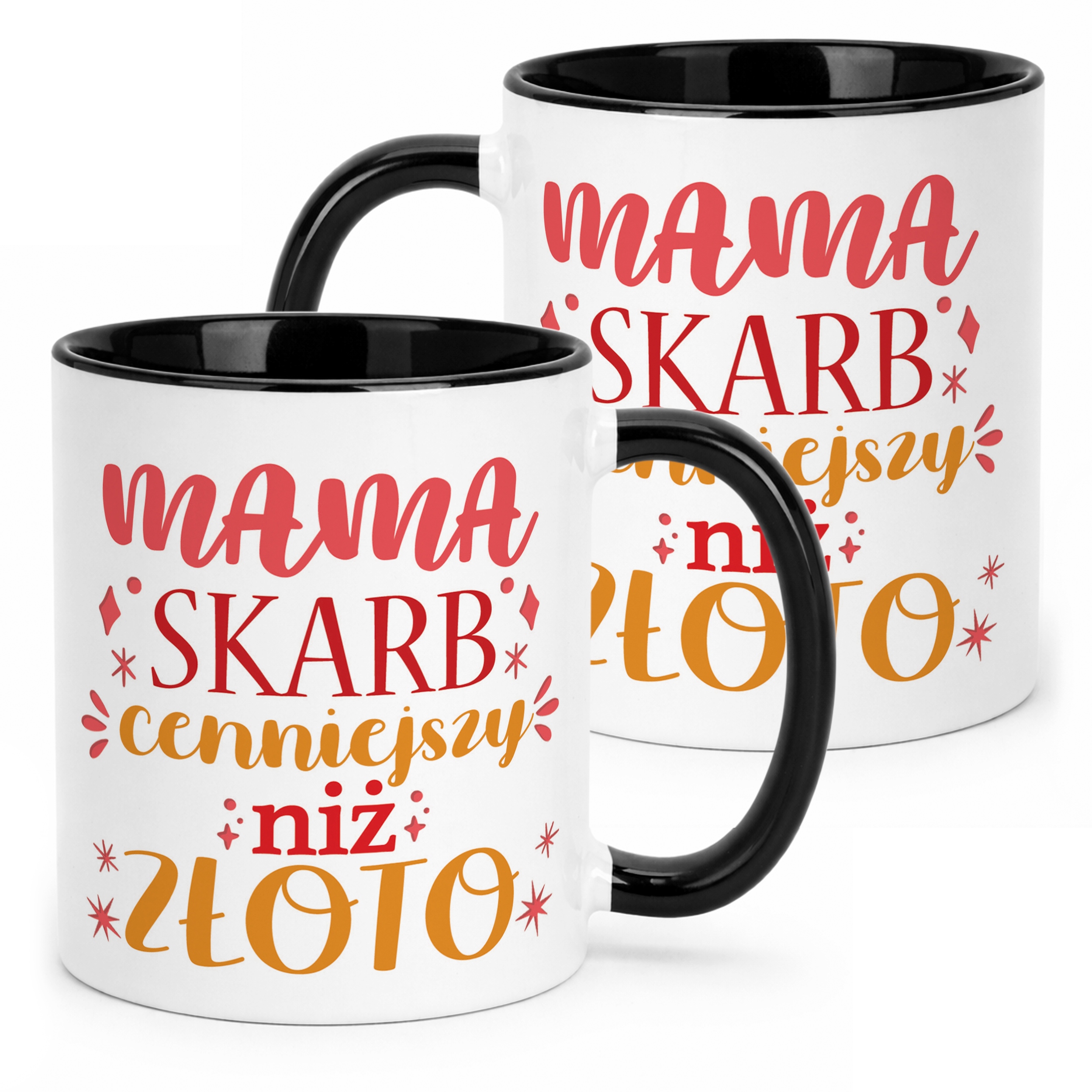 Kubek Czarny Dzień Matki Dla Mamy Prezent Skarb Cenniejszy Niż Złoto