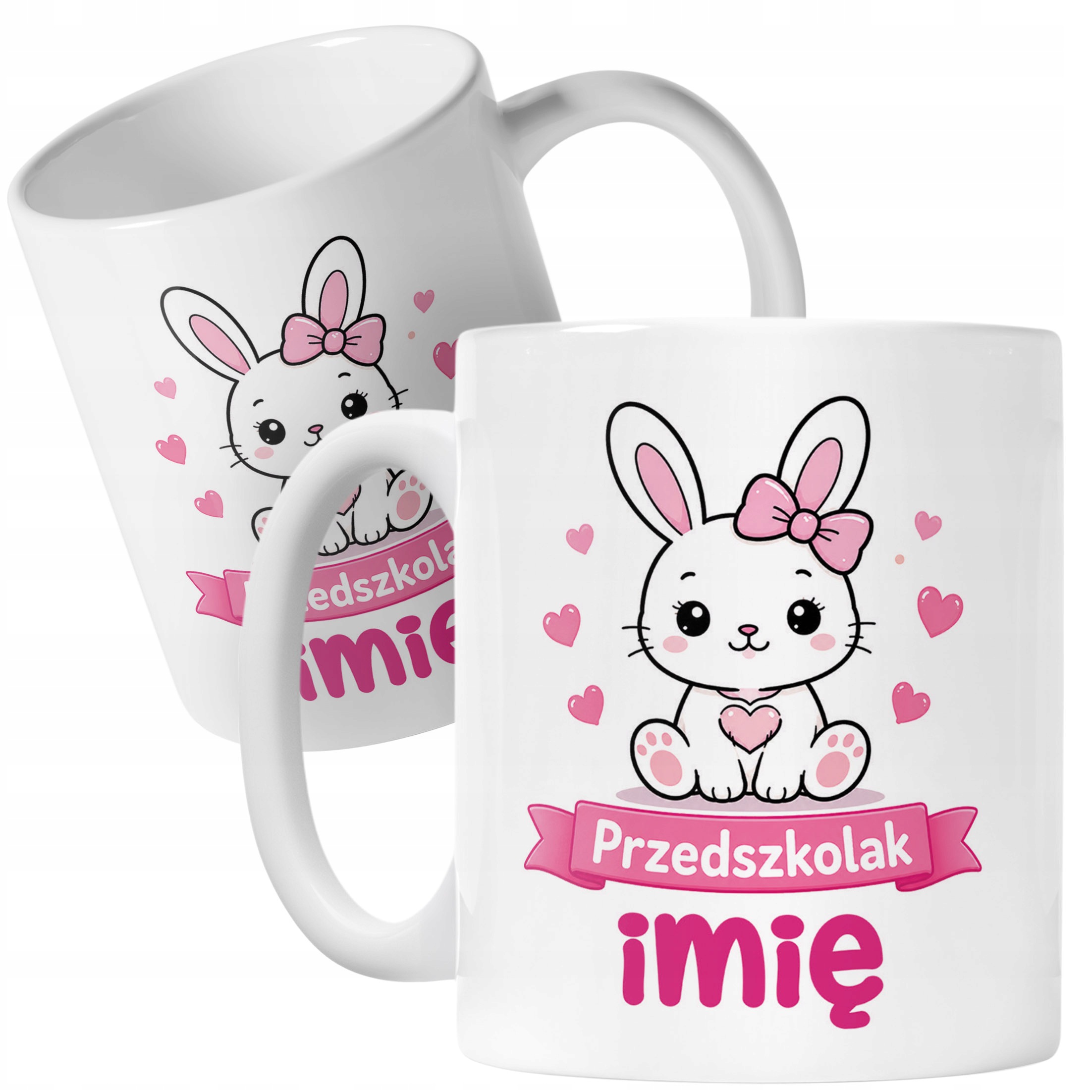 Biały Kubek z nadrukiem personalizowany Przedszkolak Szkoła Dla Dzieci