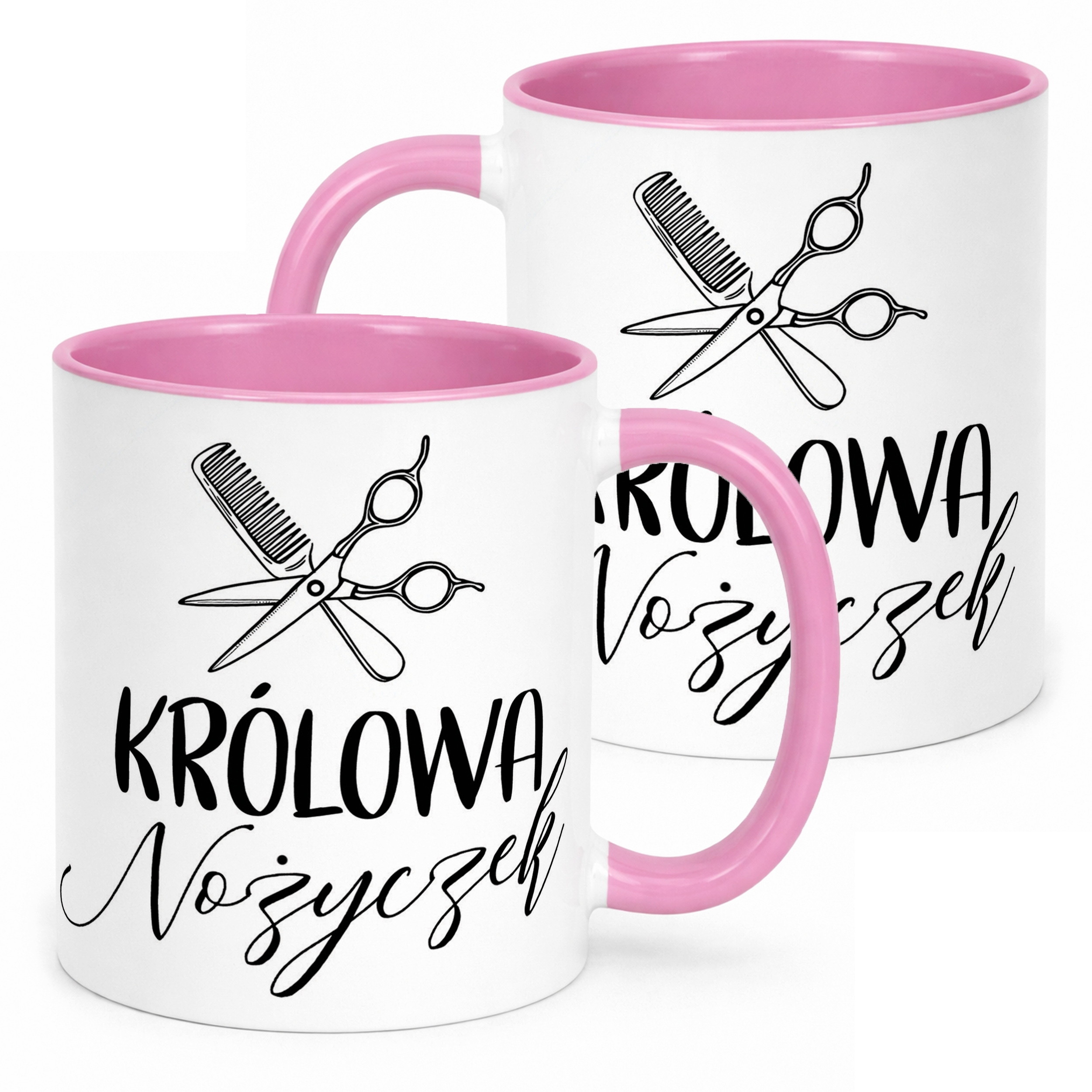 Kubek Różowy Królowa Nożyczek Dla Fryzjerki Barbera Prezent