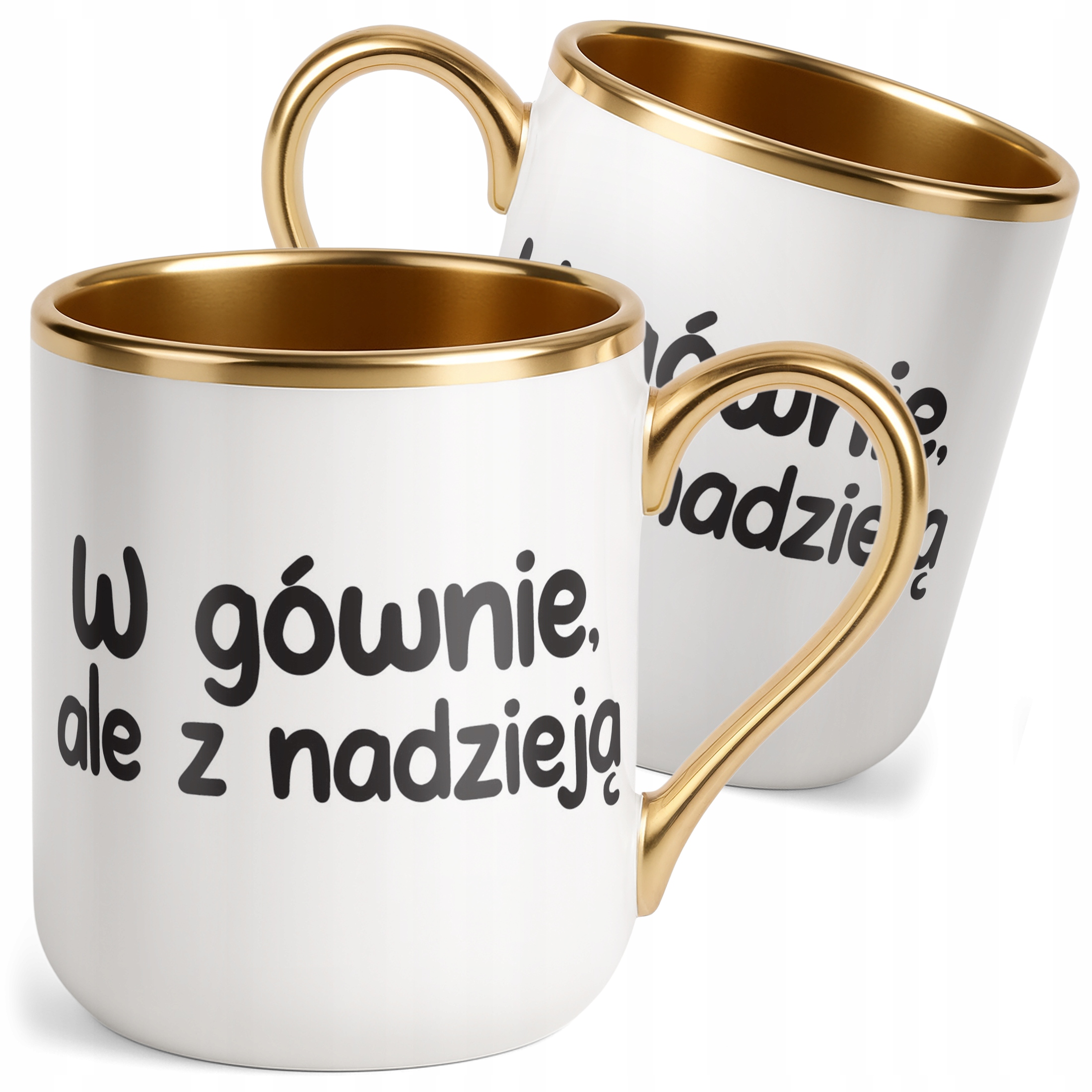 Kubek Premium Złoty W Gównie Ale Z Nadzieją Śmieszny Zabawny Prezent