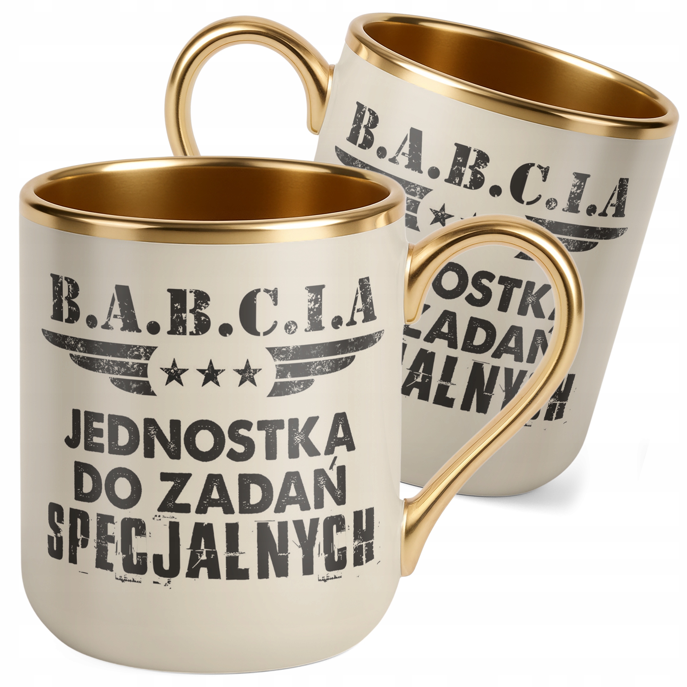 Kubek Premium Złoty Ecru Dzień Babci Dla Babci Prezent Upominek
