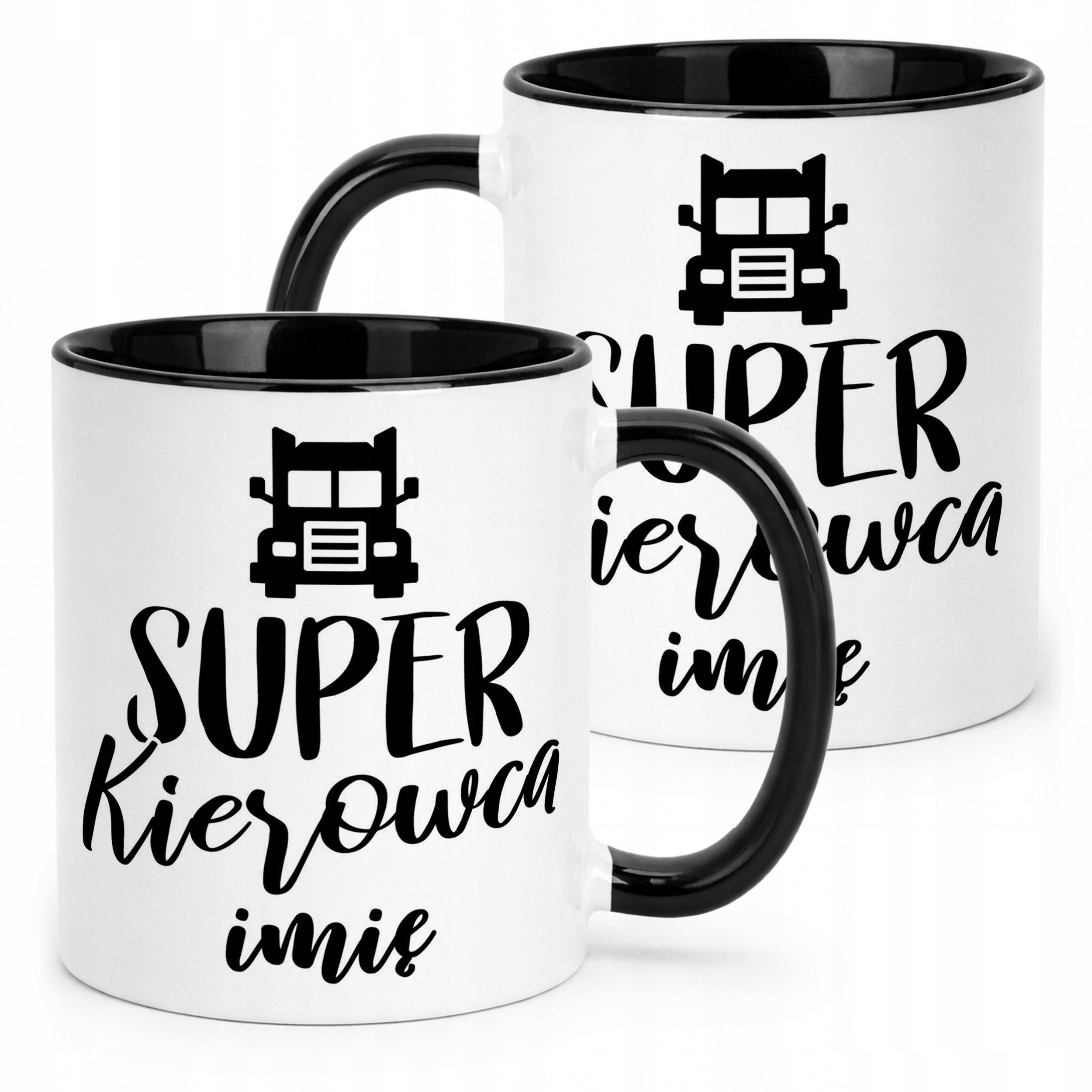 Kubek Czarny Personalizowany Super Kierowca Prezent Upominek