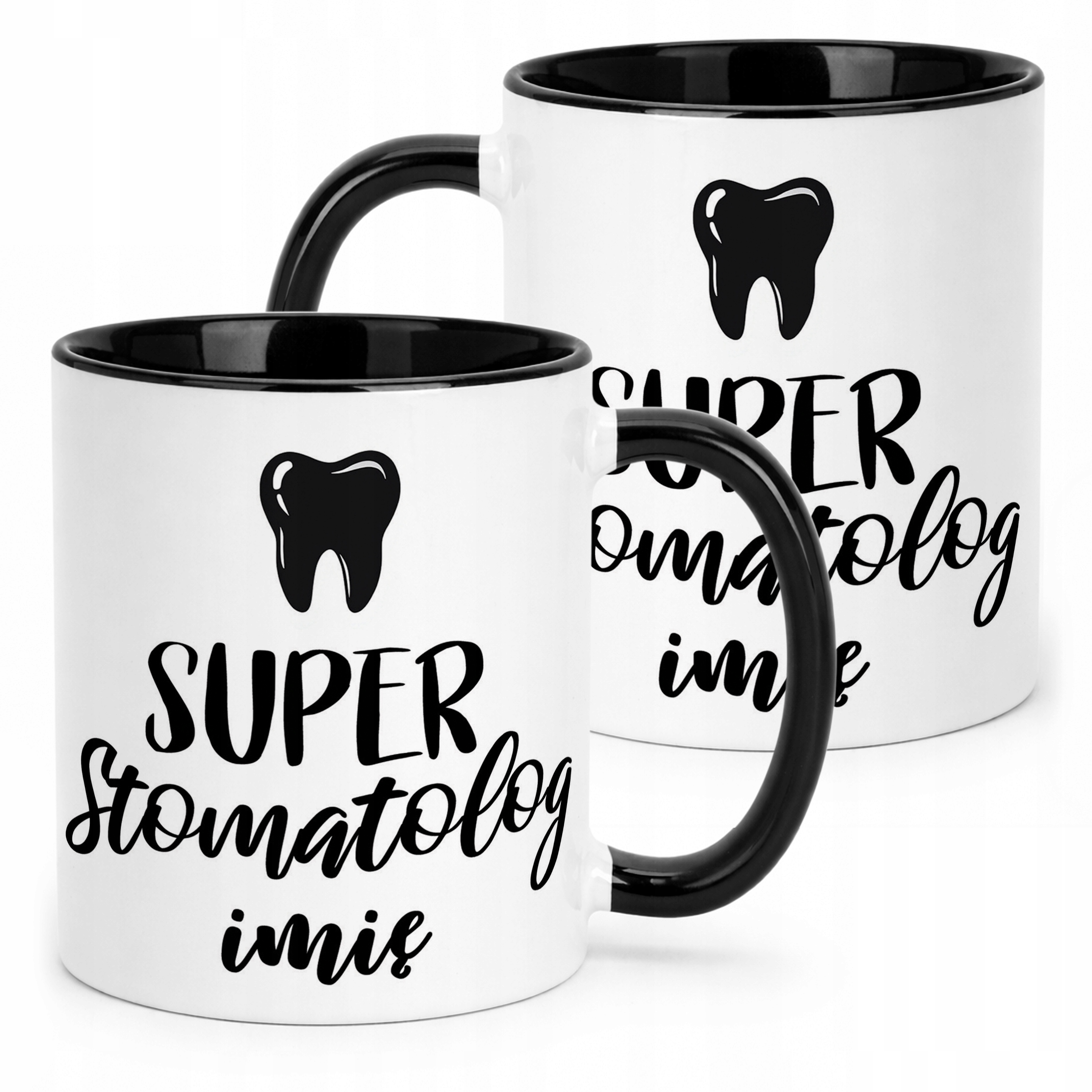 Kubek Czarny Personalizowany Super Stomatolog Prezent Upominek