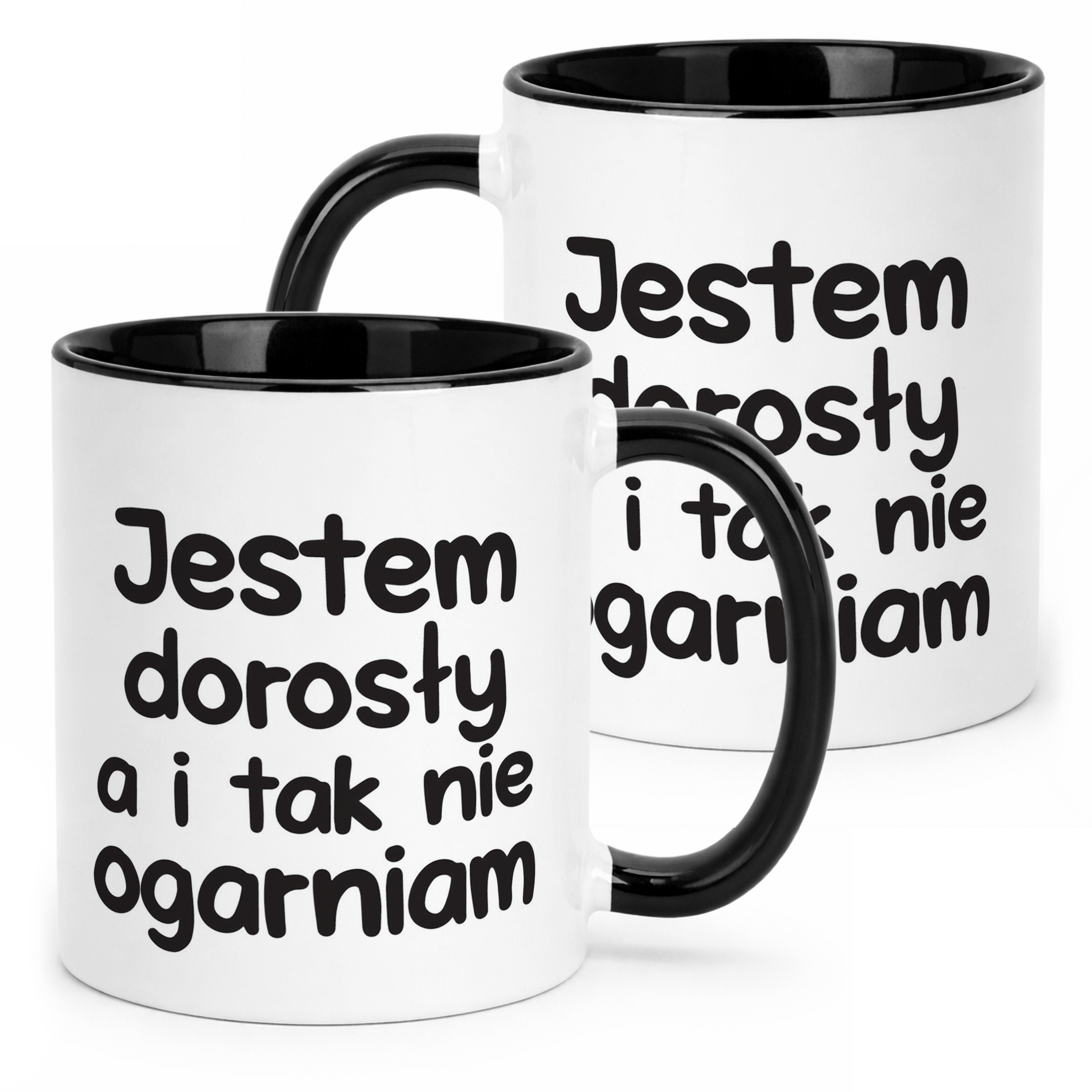 Kubek Czarny Jestem Dorosły Nie Ogarniam Śmieszny Zabawny Prezent