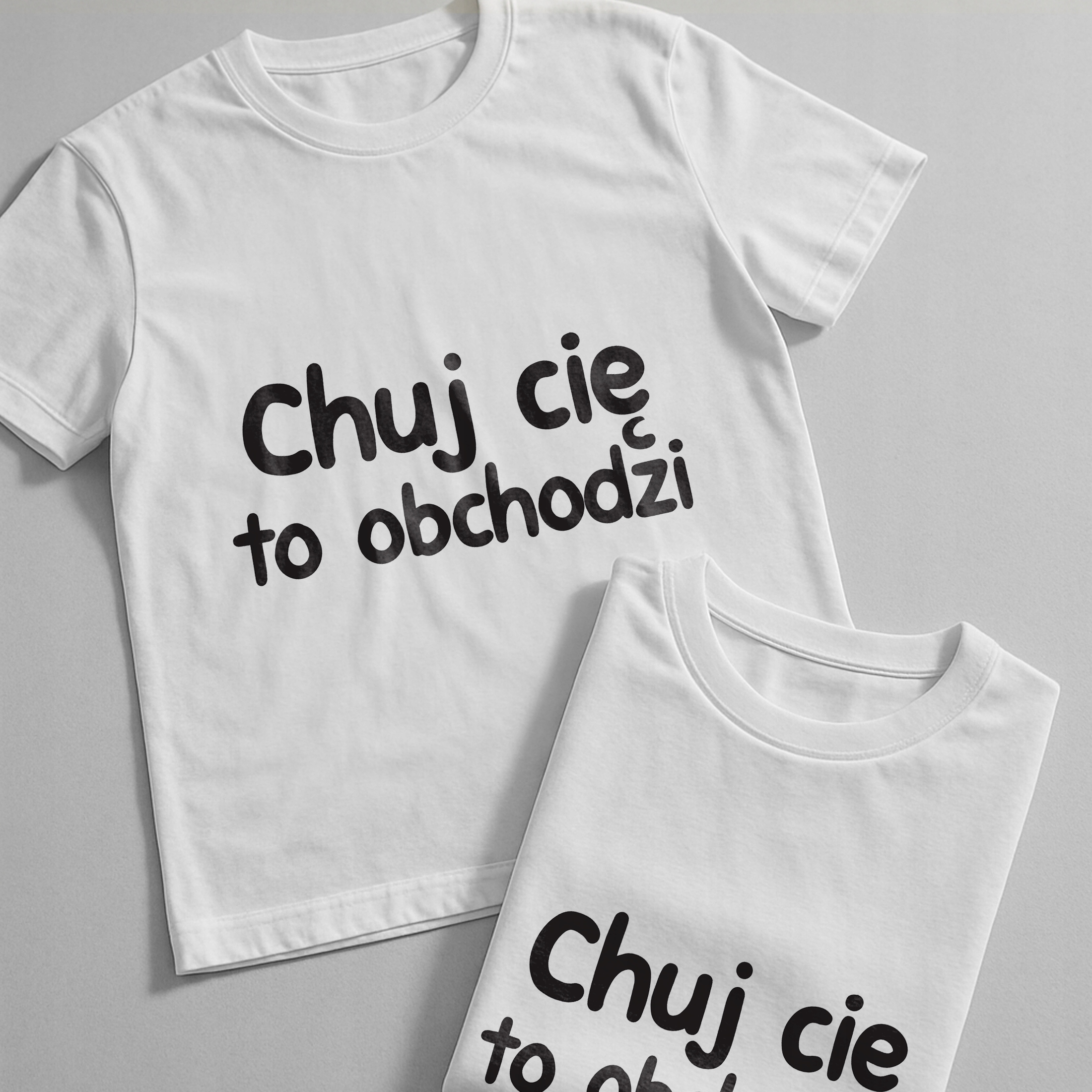 Koszulka biała męska Ch*j Cię To Obchodzi Zabawny Prezent