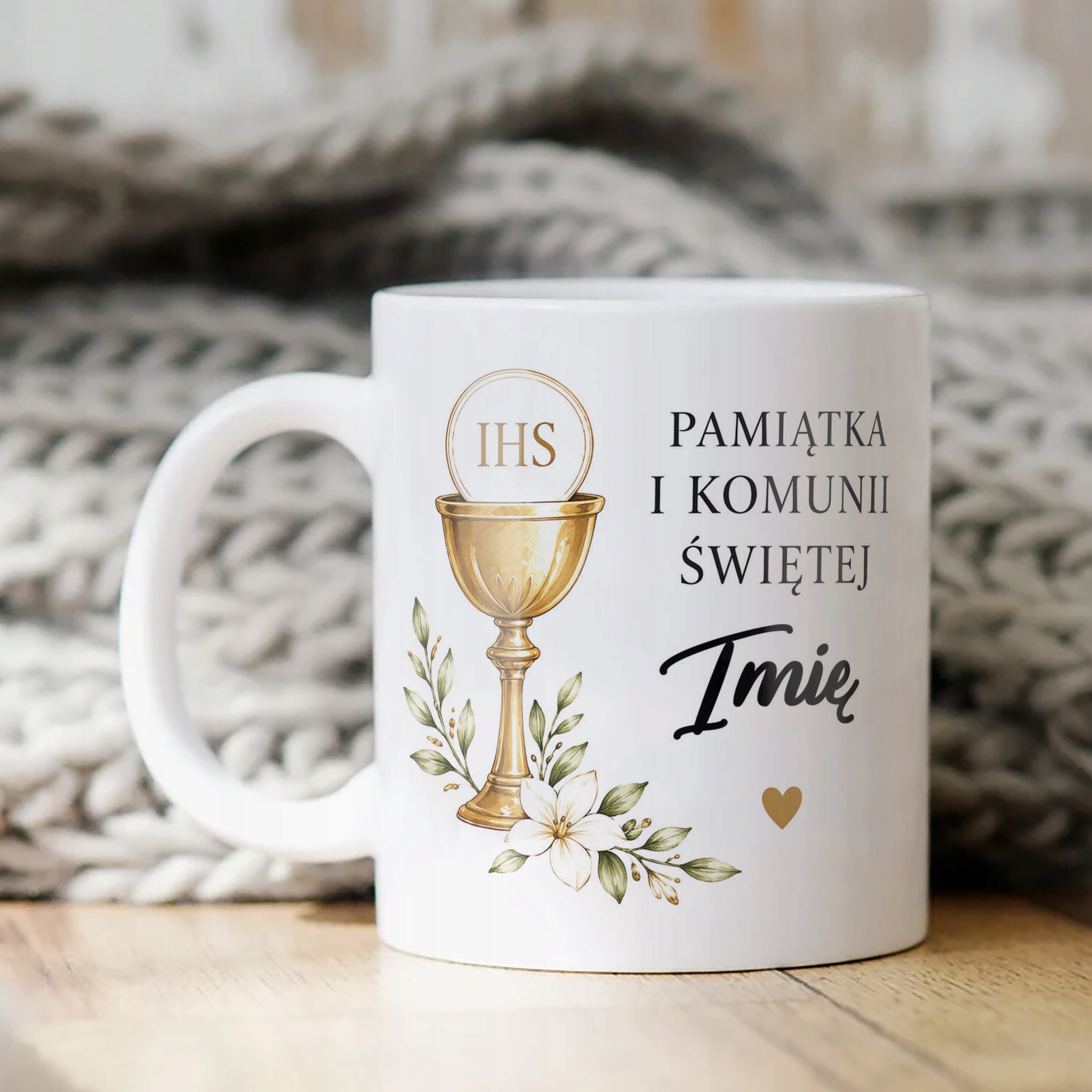 Kubek dla gości Komunia Święta z imieniem dziecka personalizowany