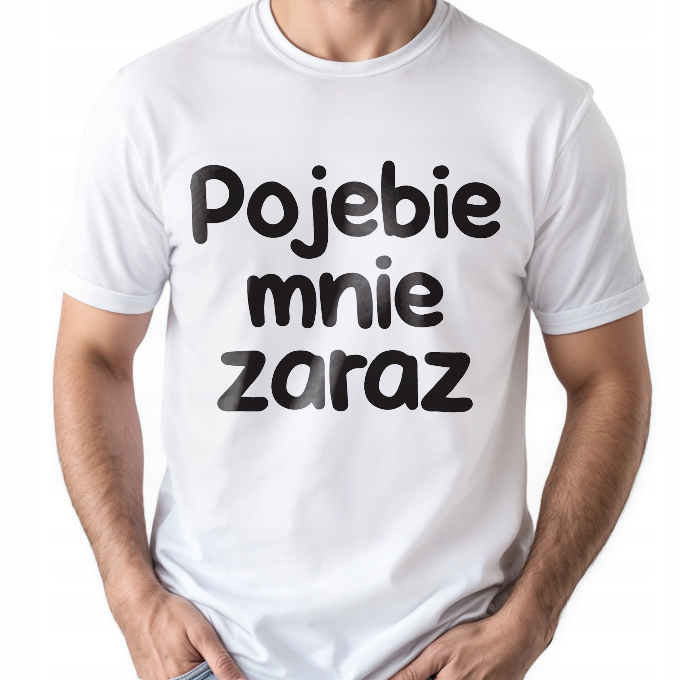 Koszulka biała męska Poje**e Mnie Zaraz Zabawny Prezent r. 3XL