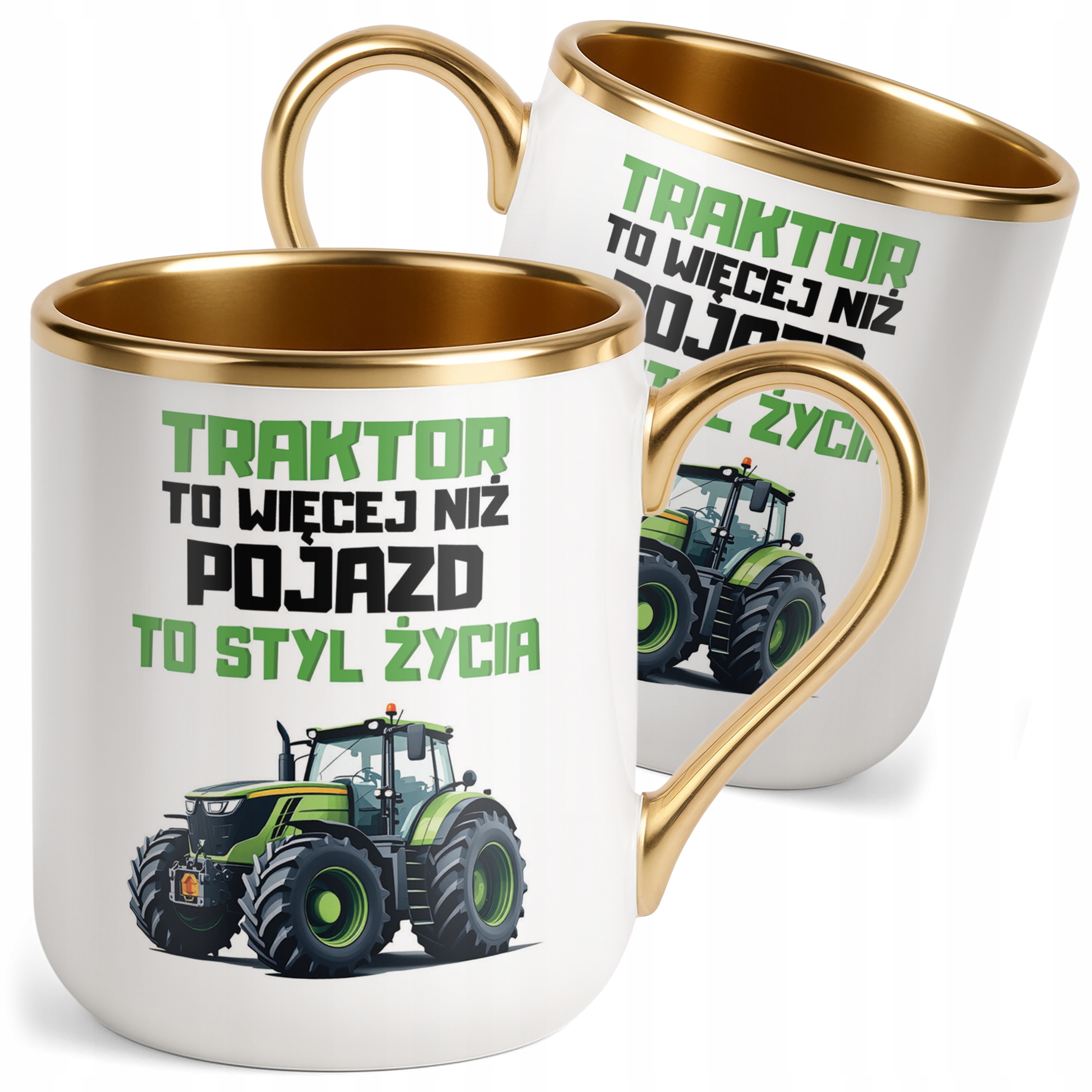 Kubek Premium Złoty Rolnik Dla Rolnika Traktor Zabawny Prezent
