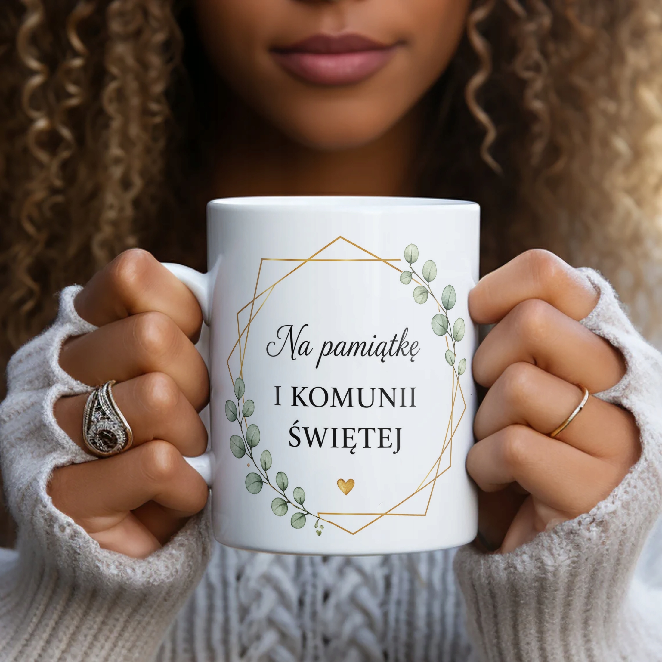 Kubek na przyjęcie komunijne pamiątka podziękowanie dla gości