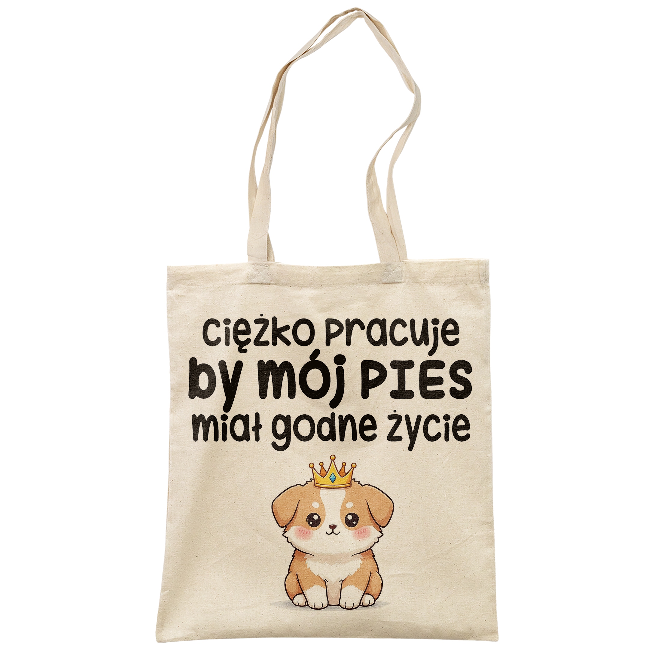 Torba bawełniana na zakupy Ciężko Pracuję By Mój Pies Zabawny Prezent