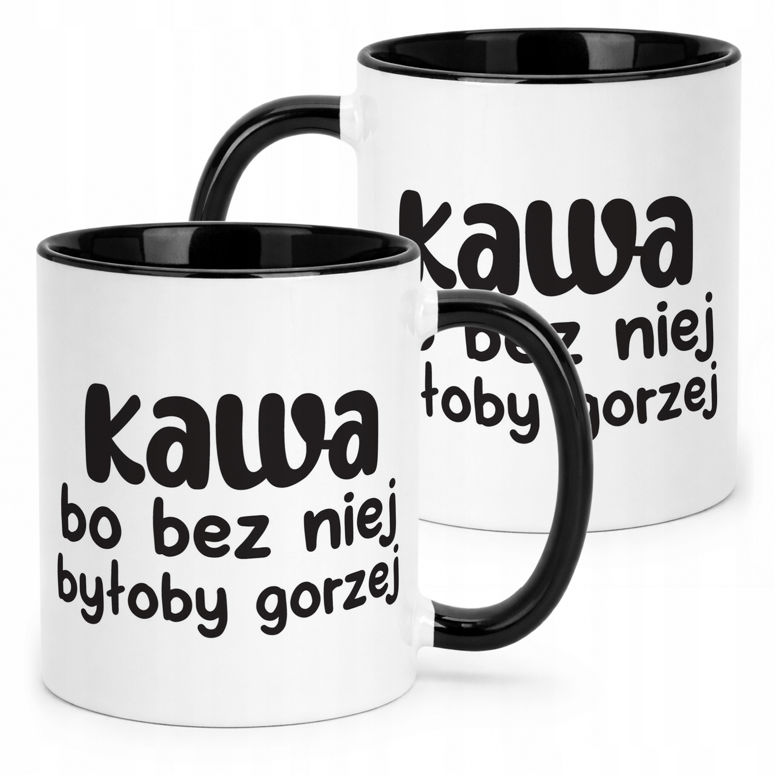 Kubek Czarny Kawa Bo Bez Niej Było By Gorzej Zabawny Prezent