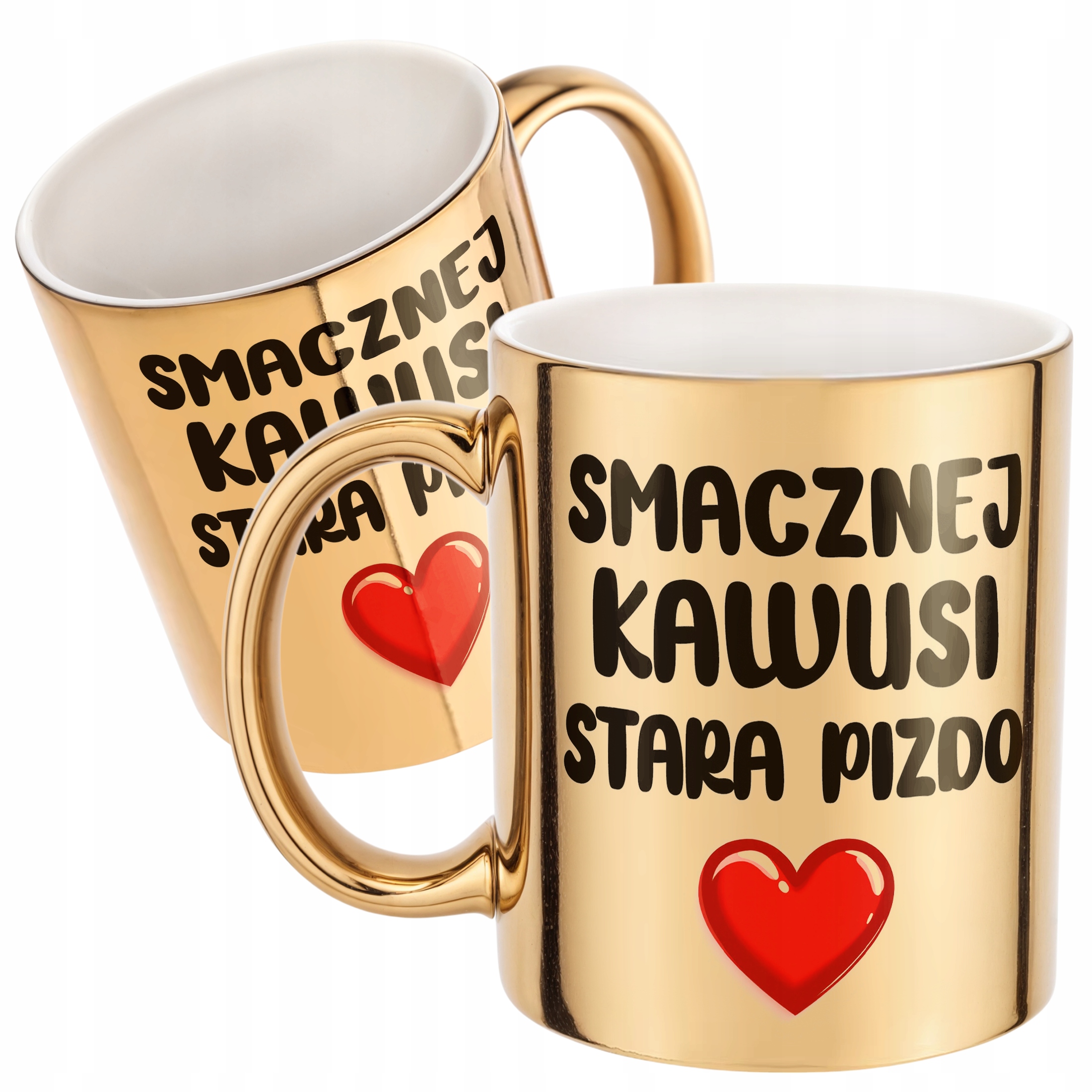 Złoty Kubek Smacznej Kawusi Stara Piz*o Śmieszny Zabawny Prezent