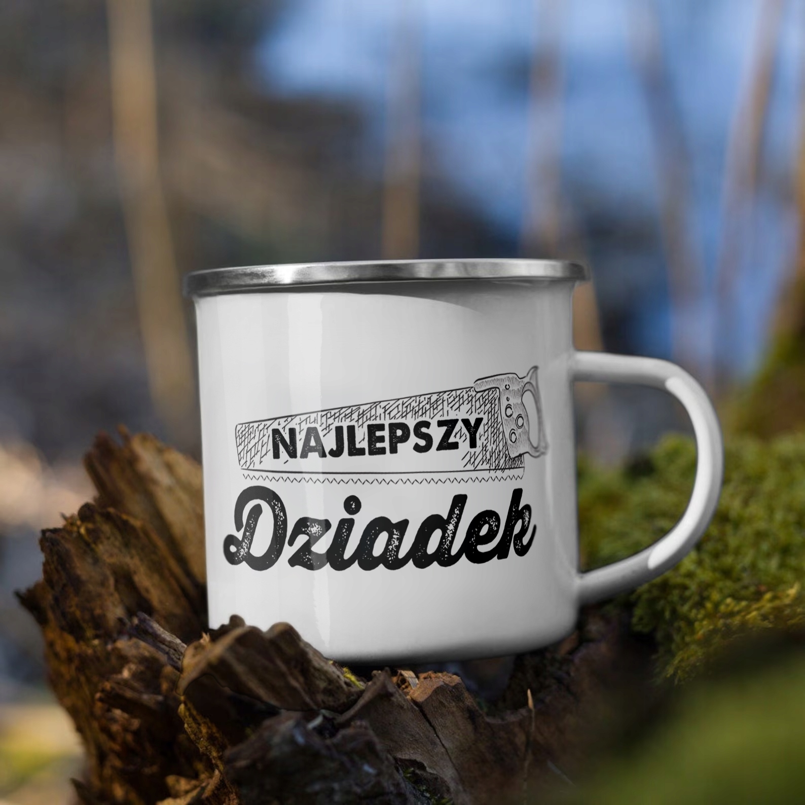 Emaliowany Kubek Garnuszek 300 ml Dzień Dziadka Prezent Najlepszy Dziadek