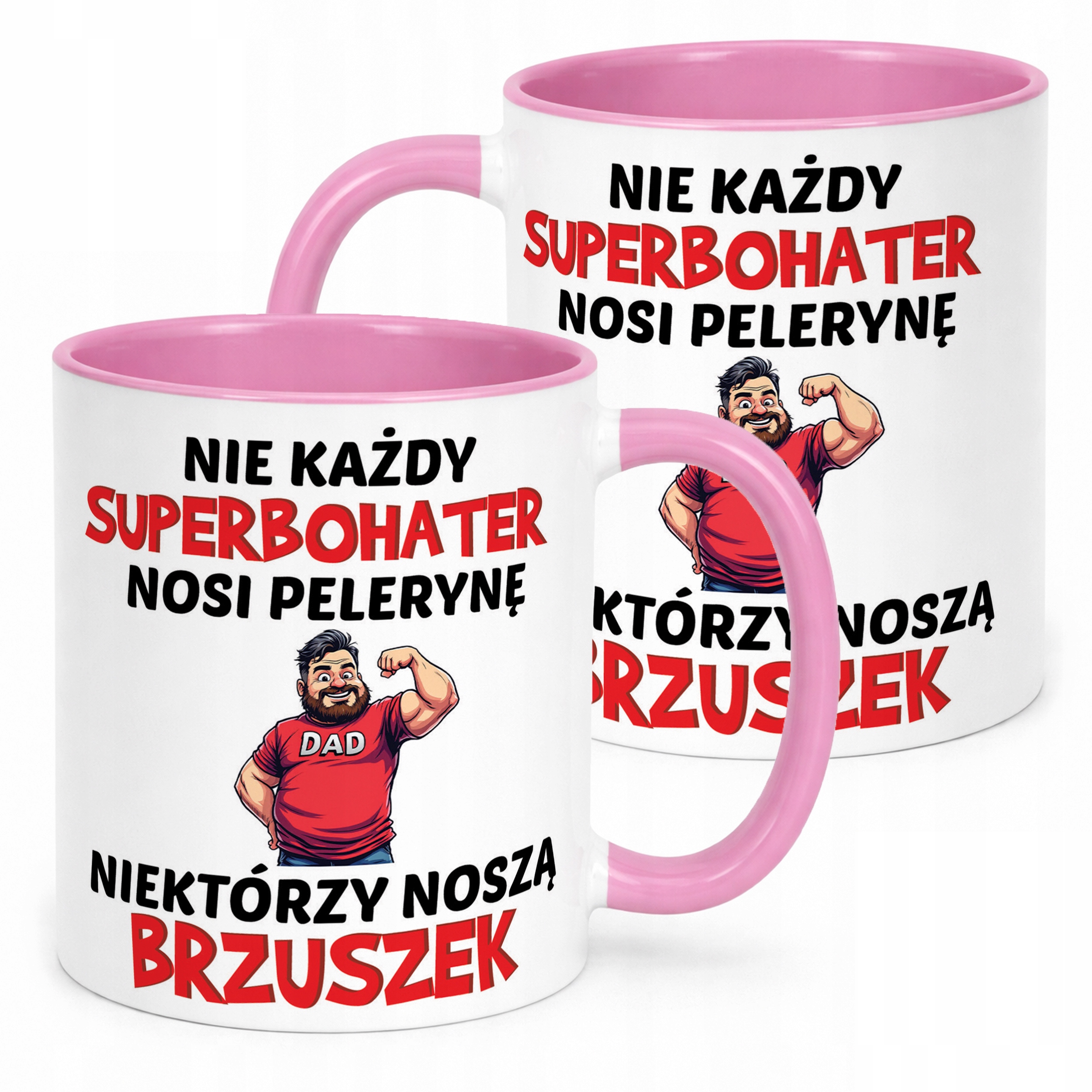 Kubek Różowy Dzień Ojca Dla Taty Nie Każdy Bohater Prezent