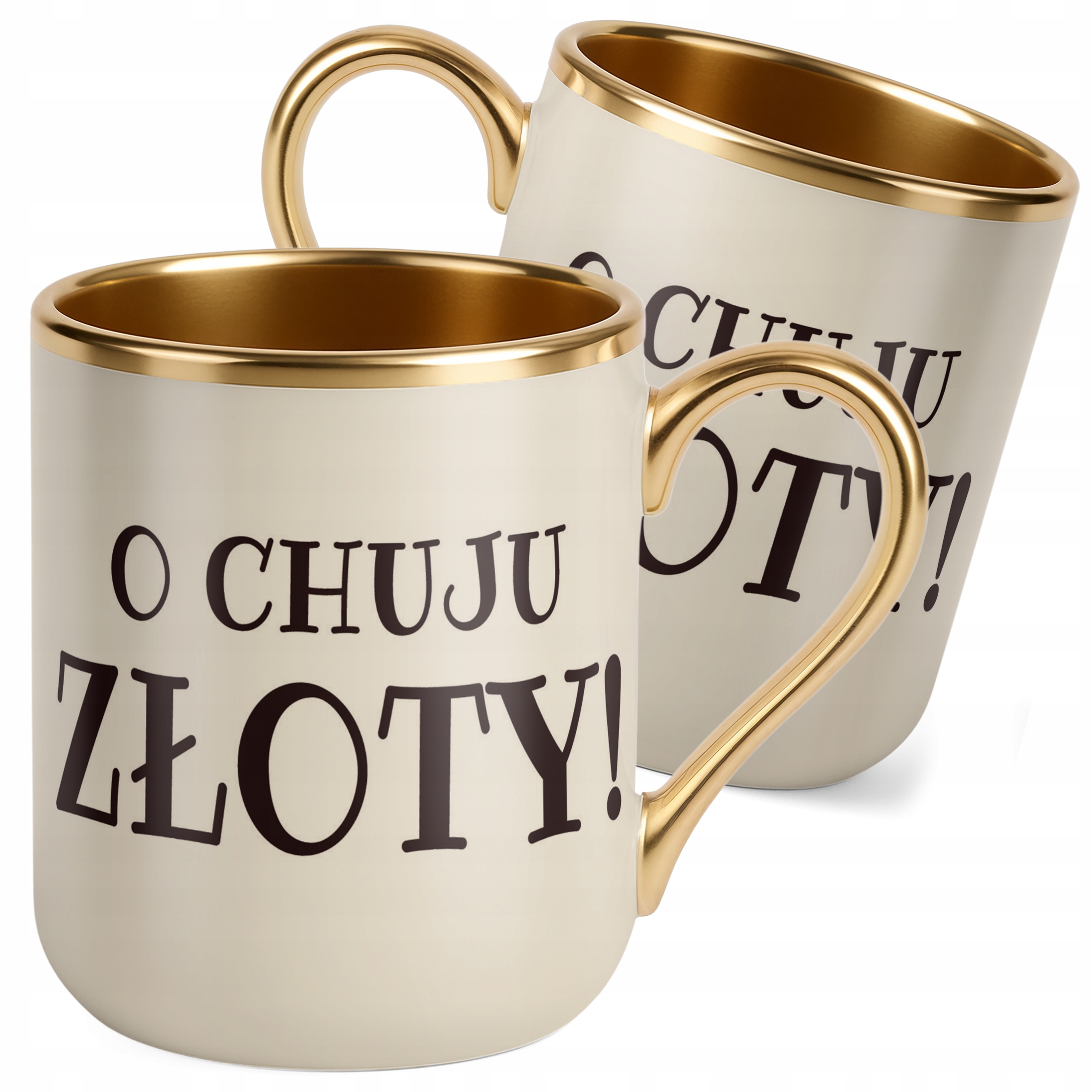 Kubek Premium Złoty Ecru O Ch*ju Złoty Ecru Śmieszny Prezent