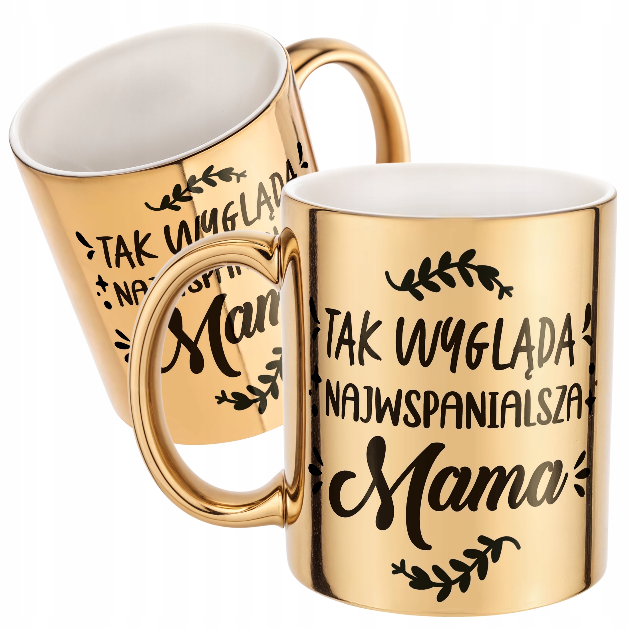 Złoty Kubek ceramiczny Dzień Matki Dla Mamy Najwspanialsza Mama