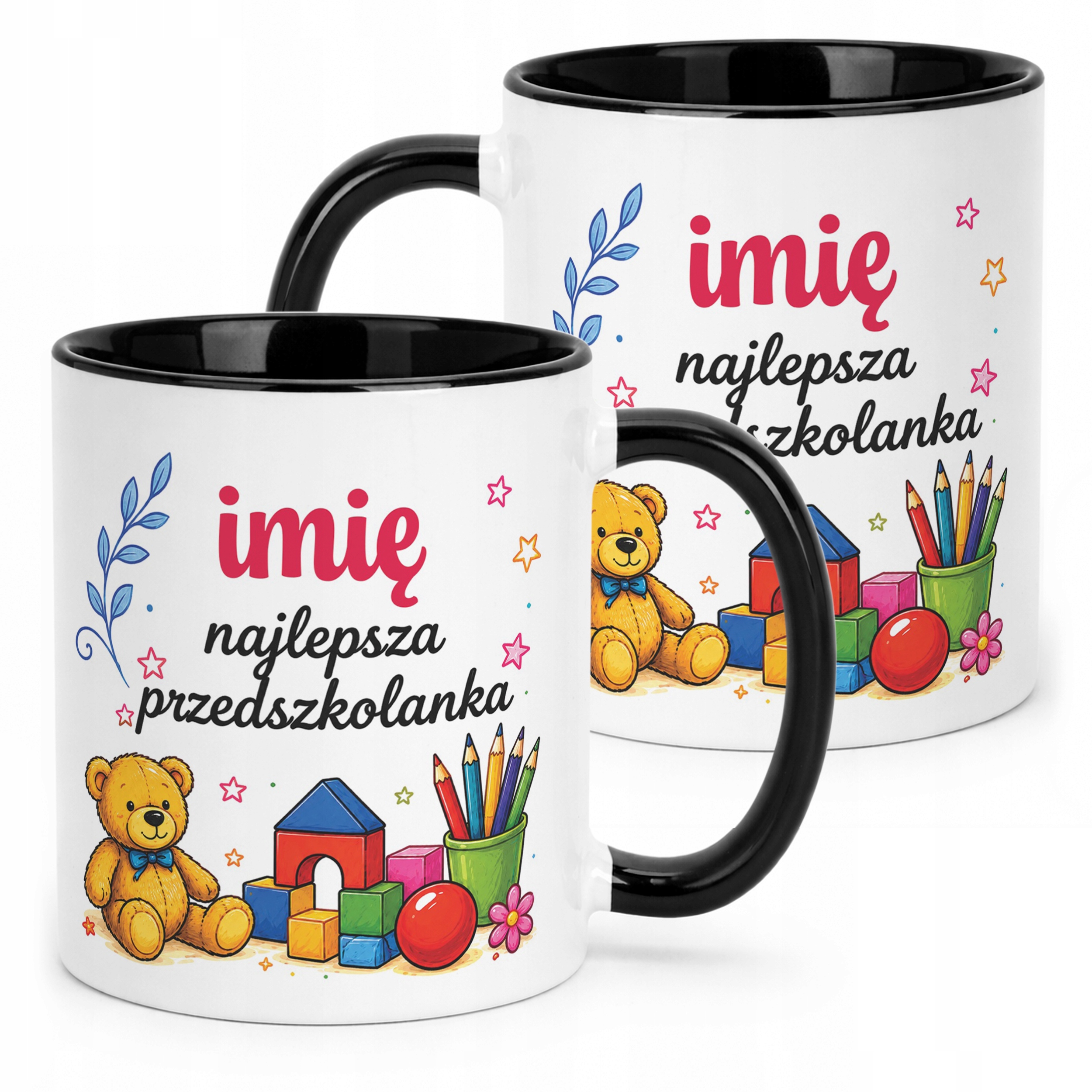 Kubek Czarny z Imieniem Dzień Nauczyciela Dla Przedszkolanki