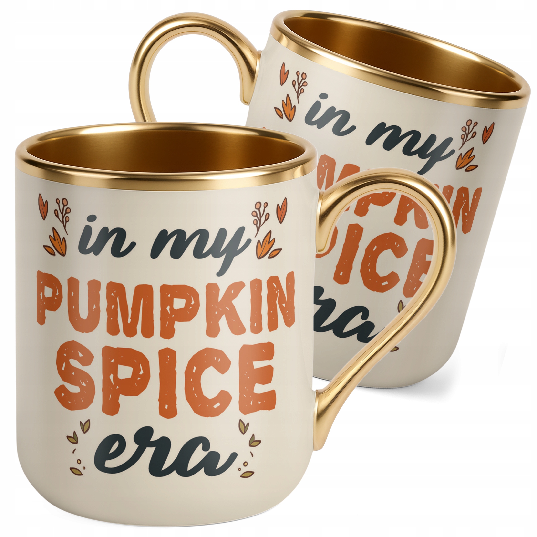 Kubek Premium Złoty Ecru Jesienny Jesień In My Pumpkin Spice Era Prezent