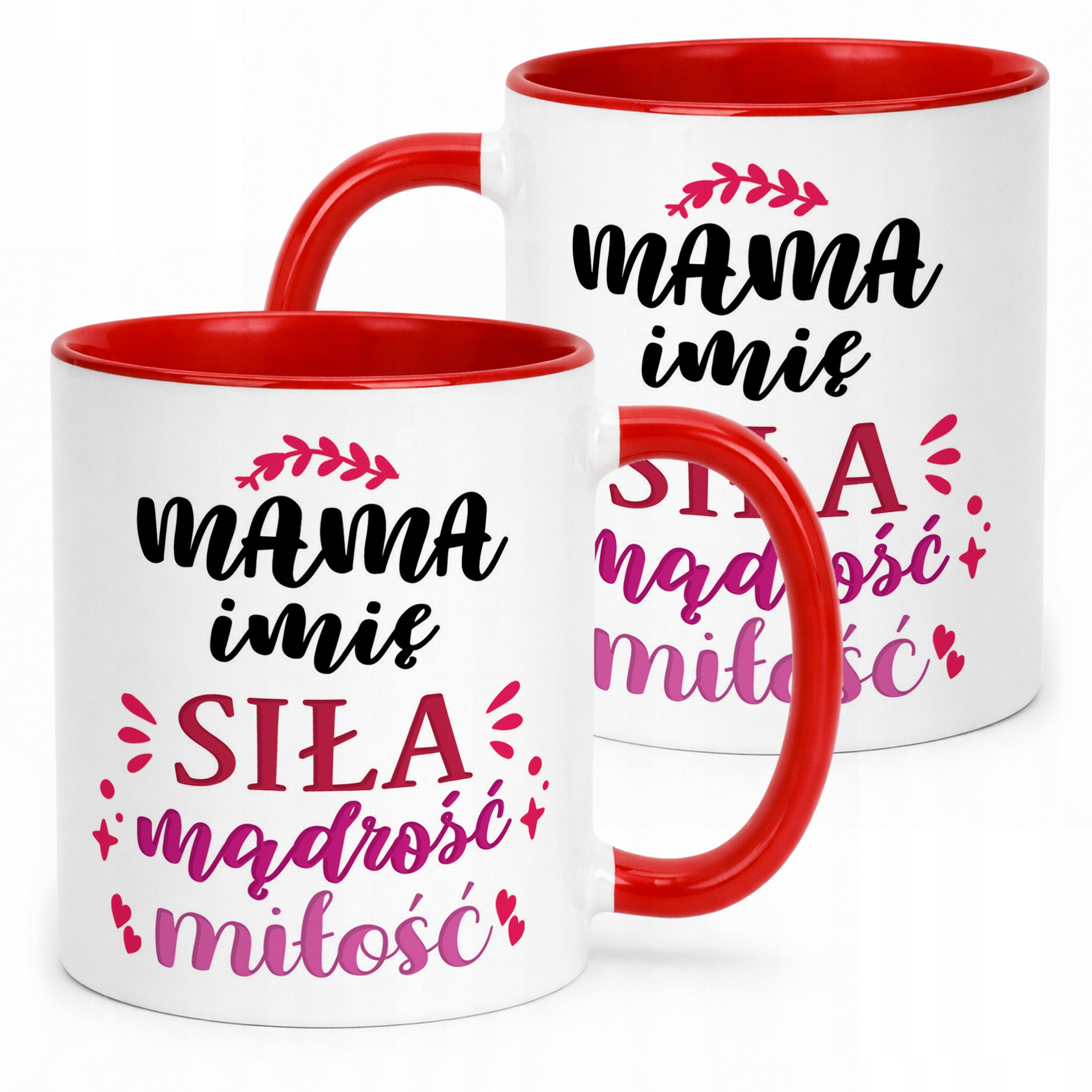 Kubek Czerwony Personalizowany Dzień Matki Dla Mamy Prezent Upominek