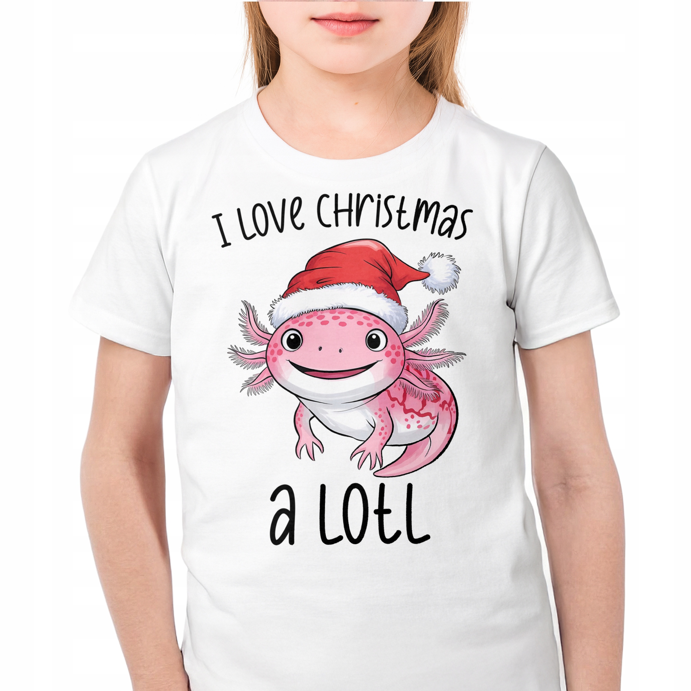 Podkoszulek dziecięcy biały Aksolotl Axolotl Różowy Płaz HIT