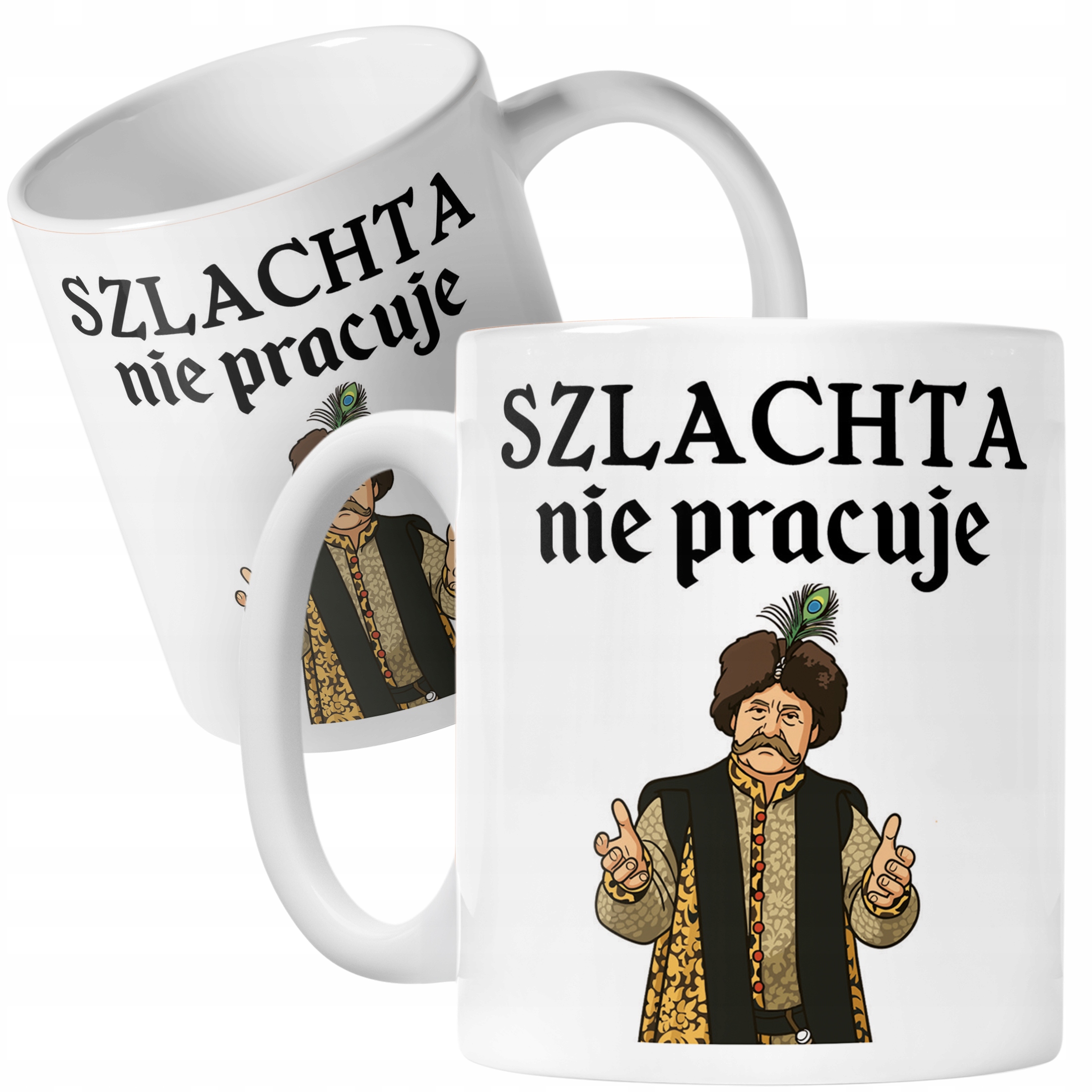 Kubek ceramiczny 1670 Szlachta Nie Pracuje Jan Paweł Prezent Upominek