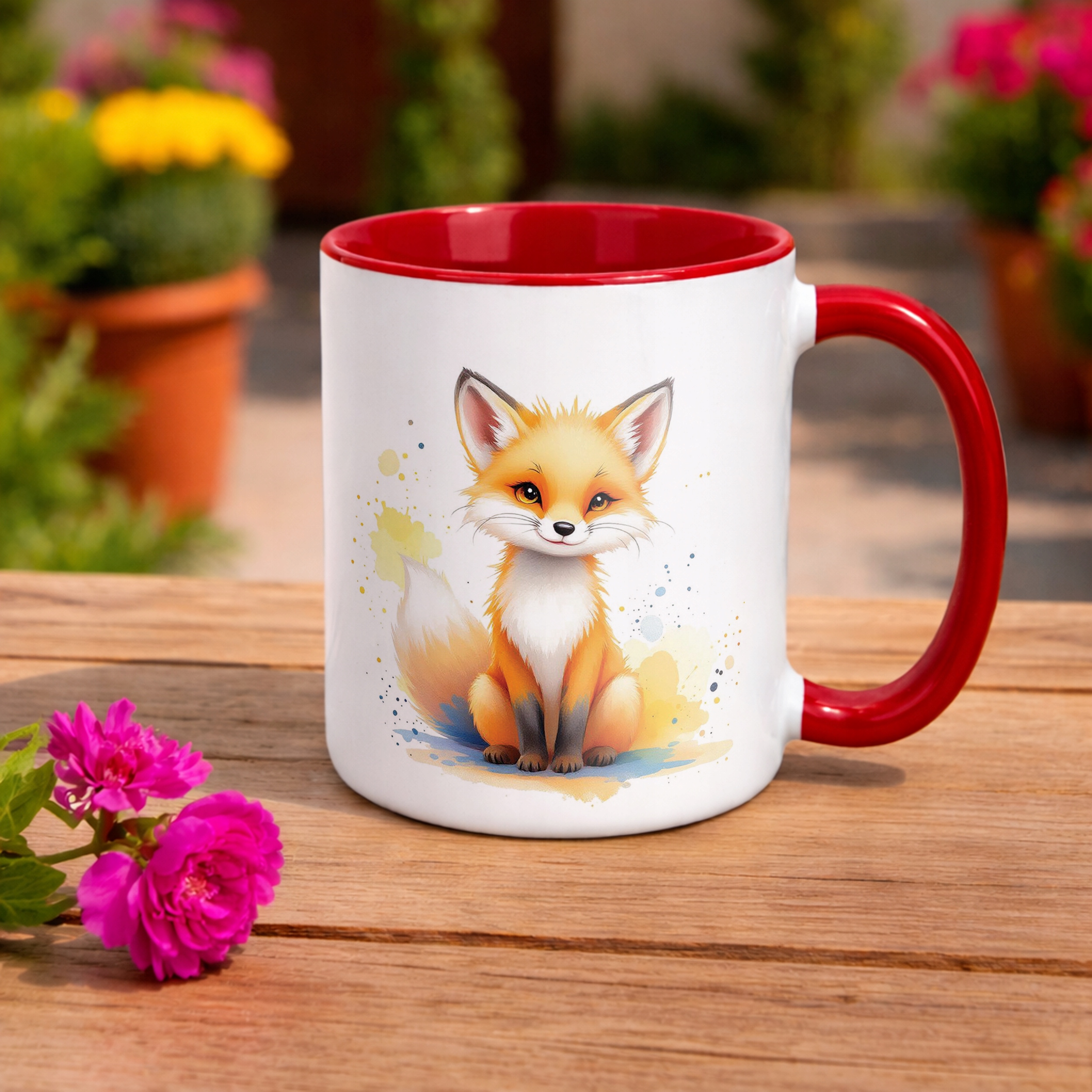 Kubek ceramiczny Lis Zwierzak Słodki Dla Dzieci Prezent