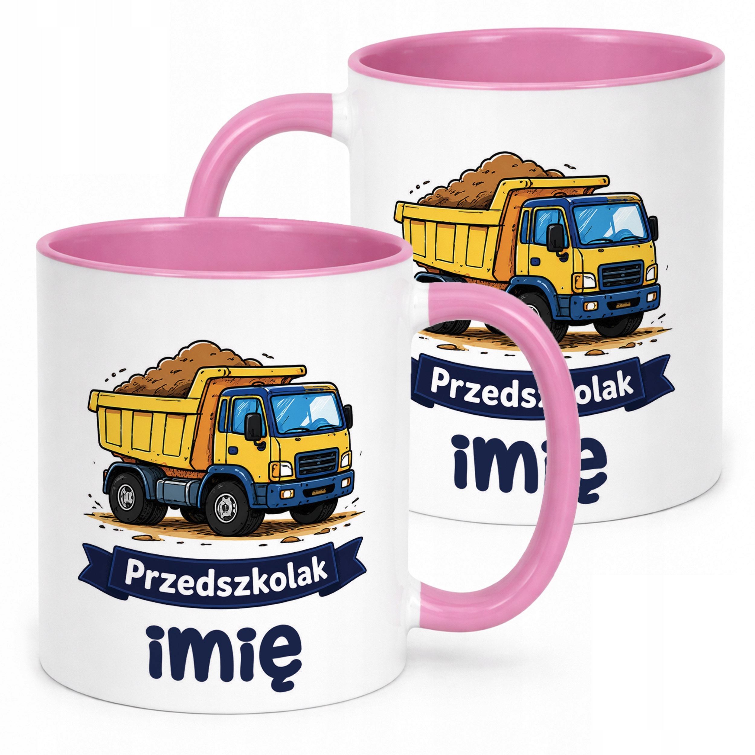 Kubek Różowy z nadrukiem personalizowany Przedszkolak Szkoła Dla Dzieci