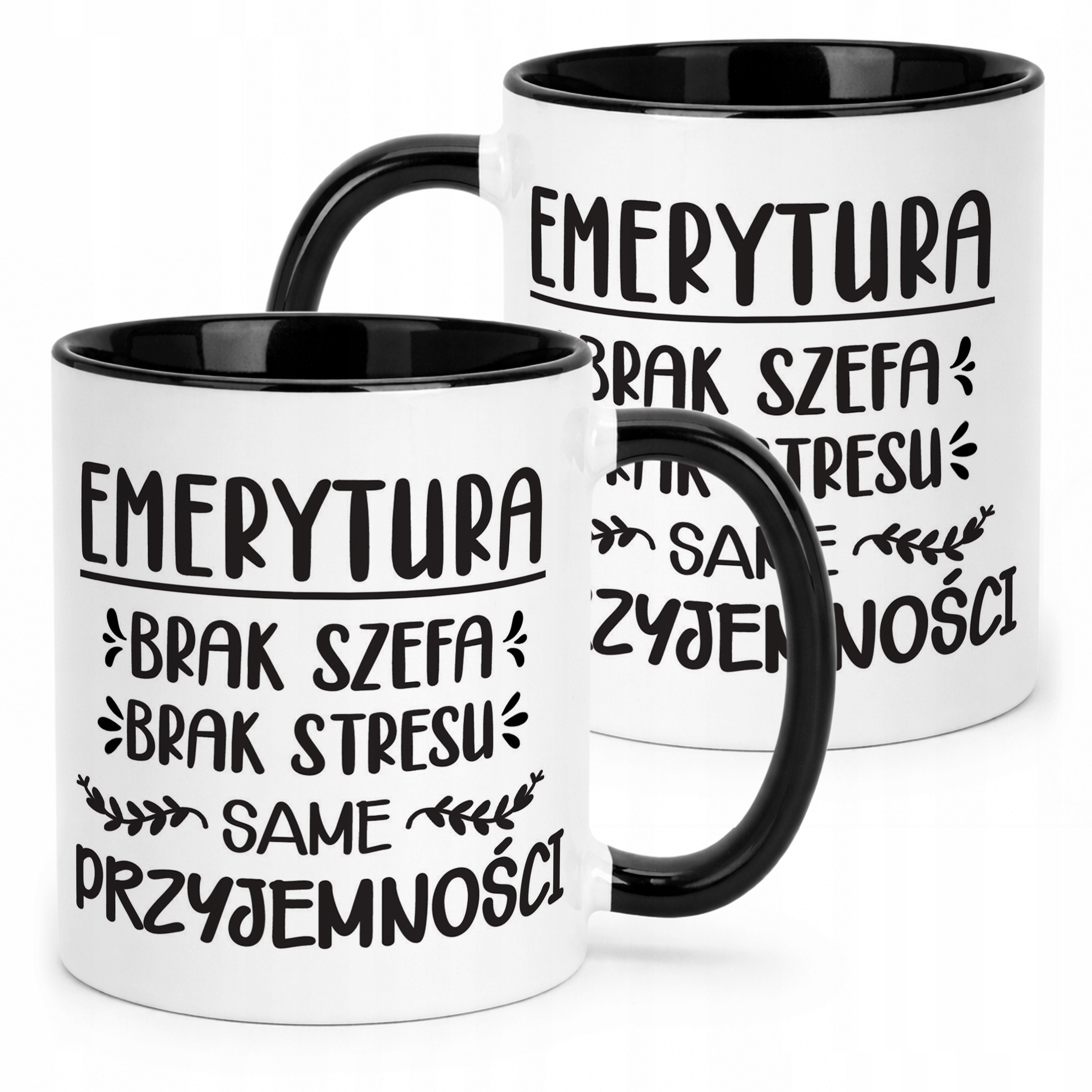 Kubek Czarny z okazji Emerytury Dla Emeryta Emerytki Prezent Upominek