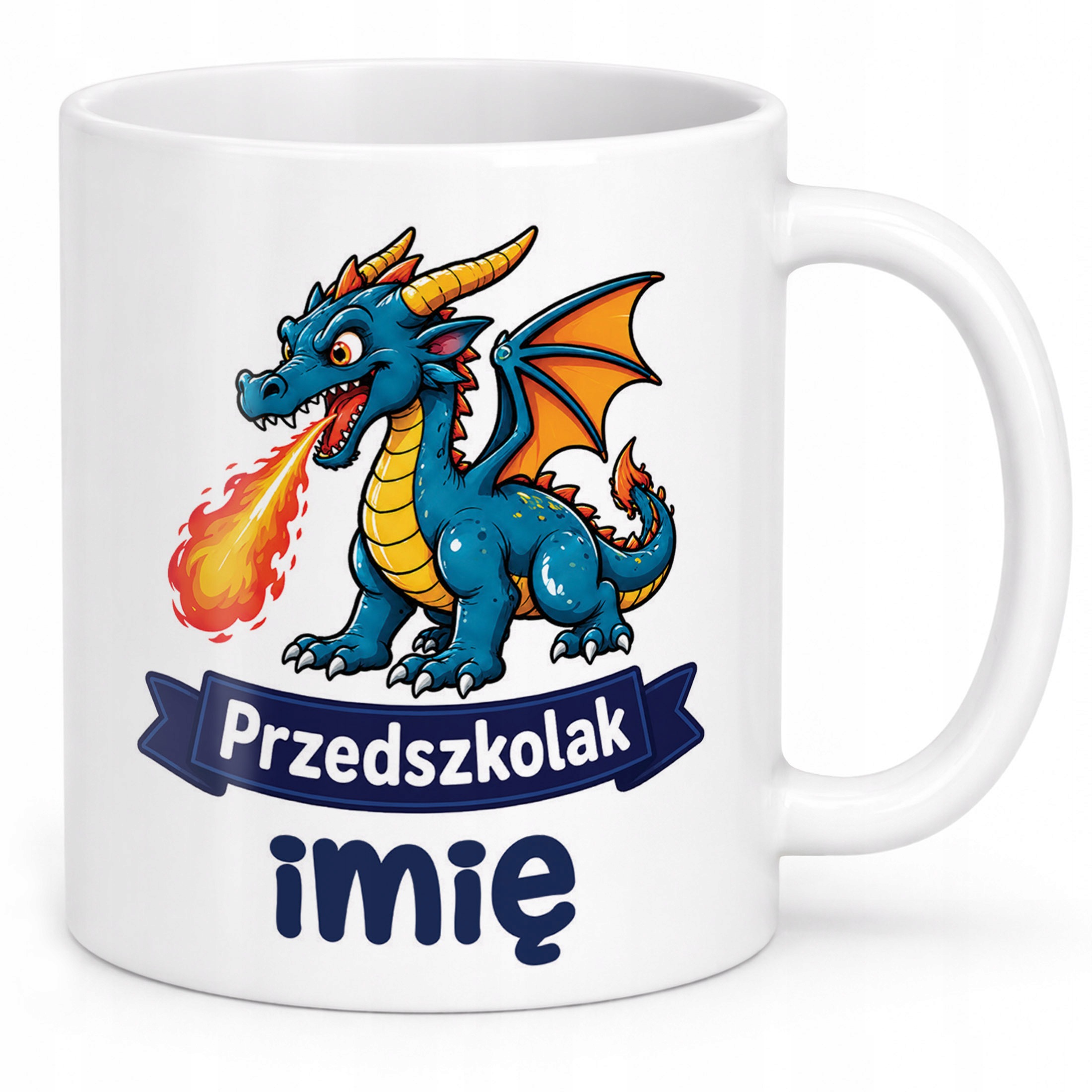 Zestaw Personalizowany Plecak Worek Kubek Przedszkolak Smok Prezent