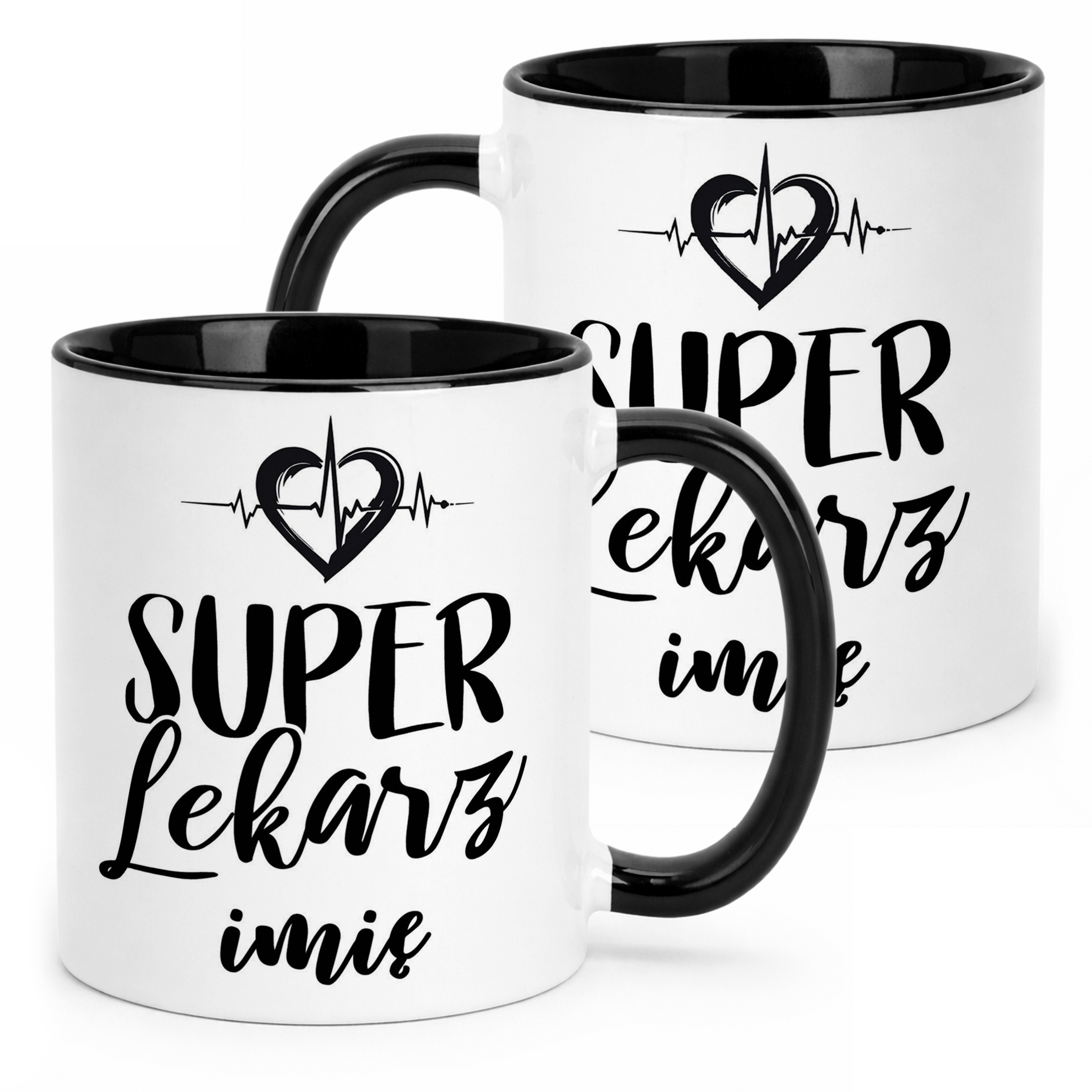 Kubek Czarny Personalizowany Super Lekarz Prezent Upominek