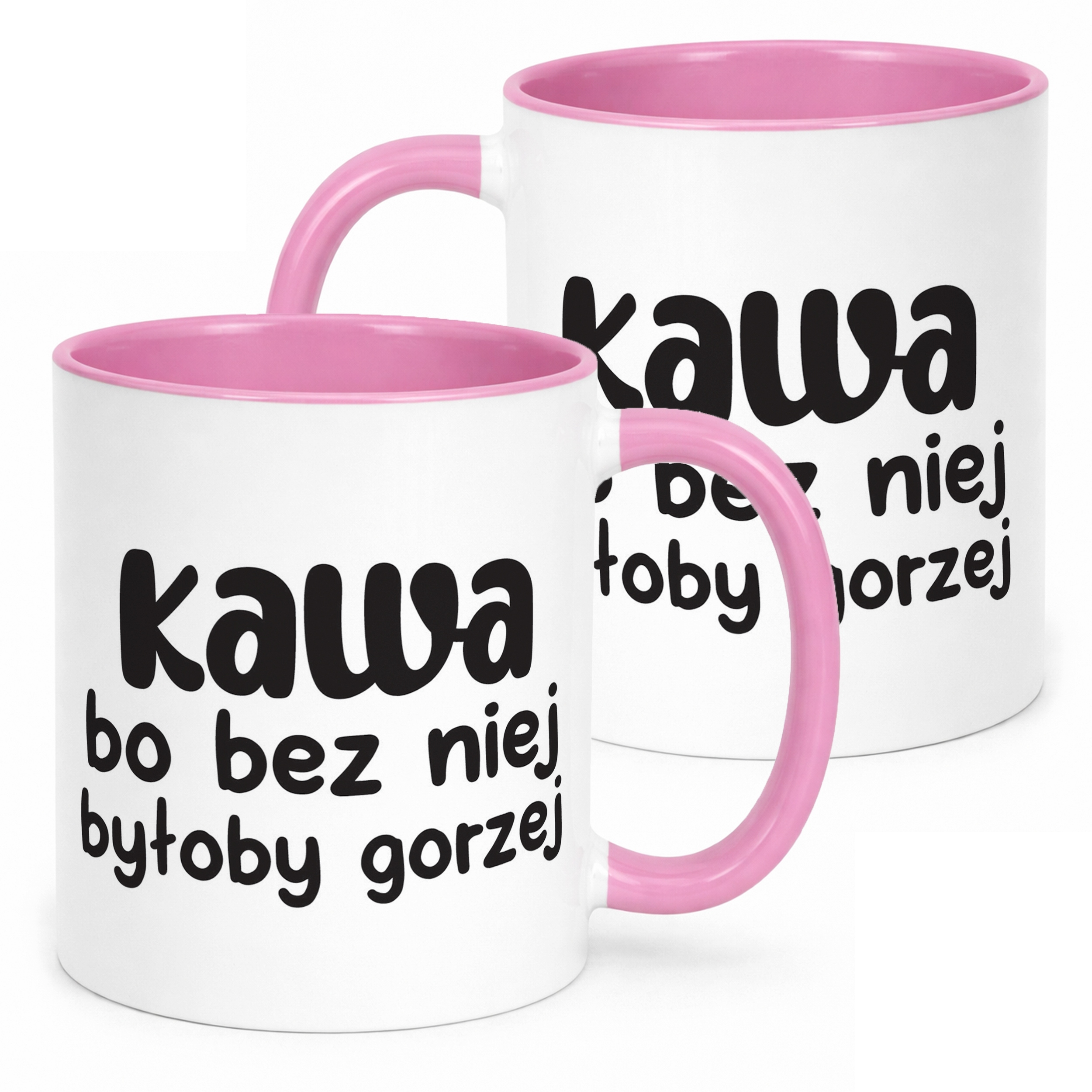 Kubek Różowy Kawa Bo Bez Niej Było By Gorzej Zabawny Prezent