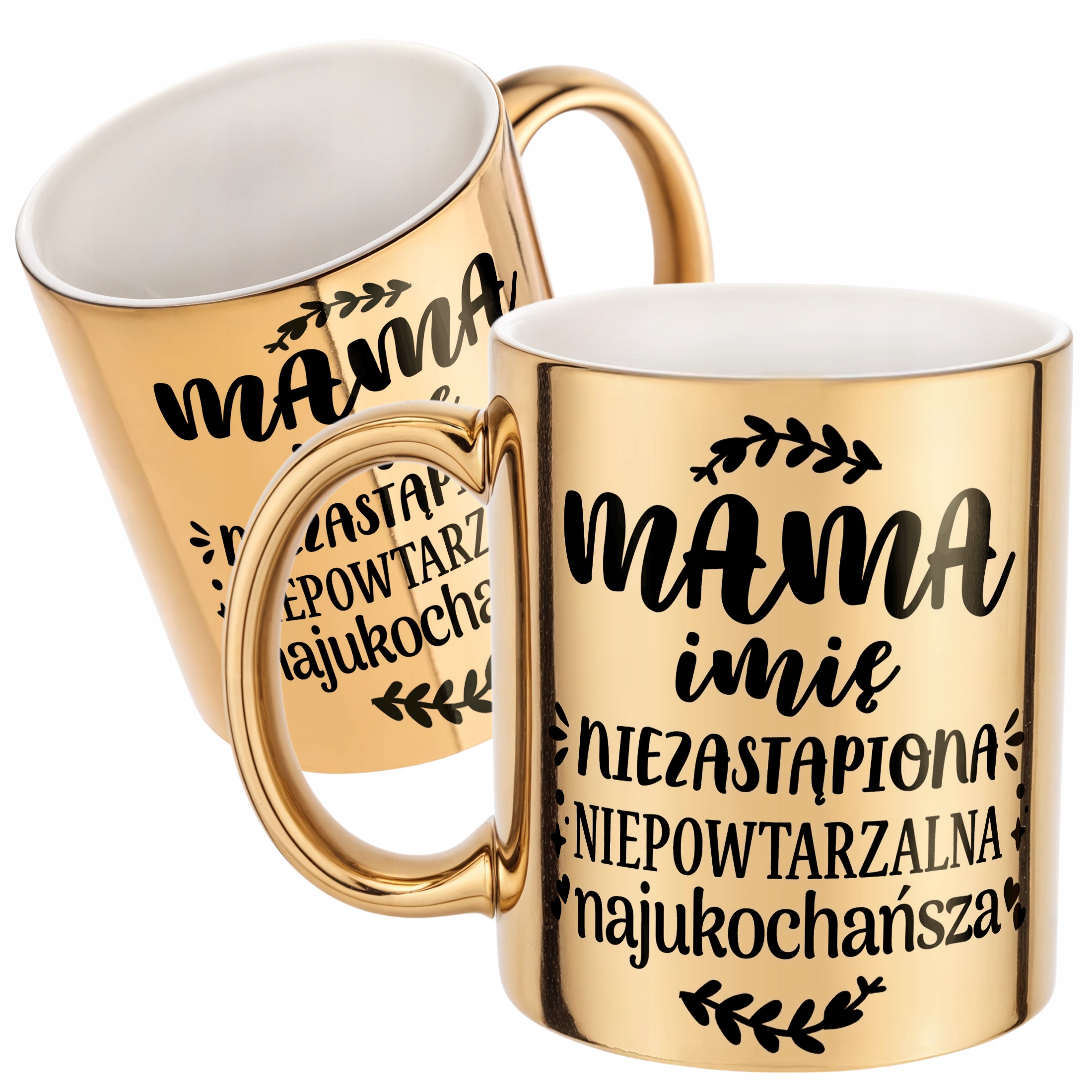Złoty Kubek ceramiczny Personalizowany Dzień Matki Dla Mamy Prezent
