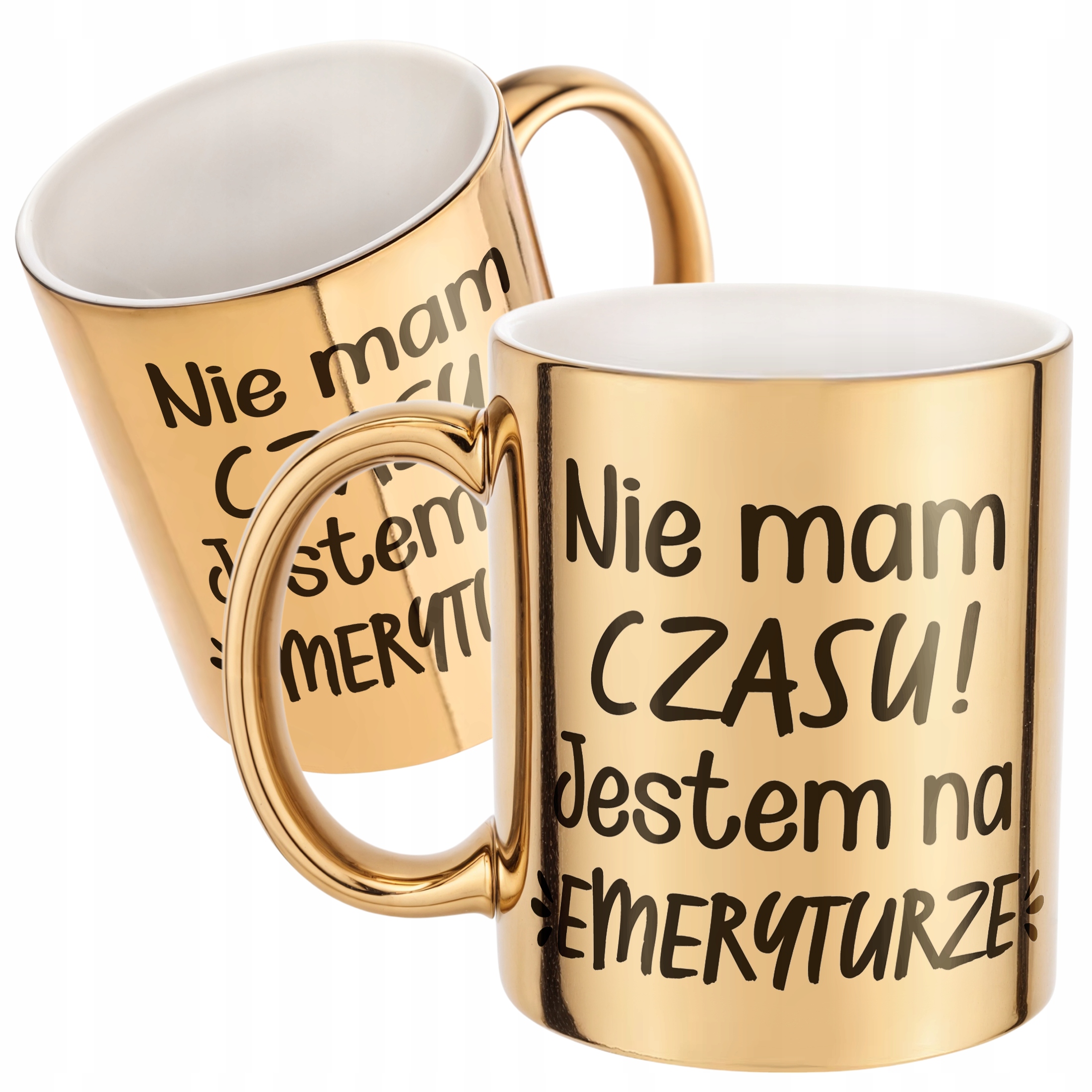 Złoty Kubek ceramiczny z okazji Emerytury Dla Emeryta Emerytki Prezent
