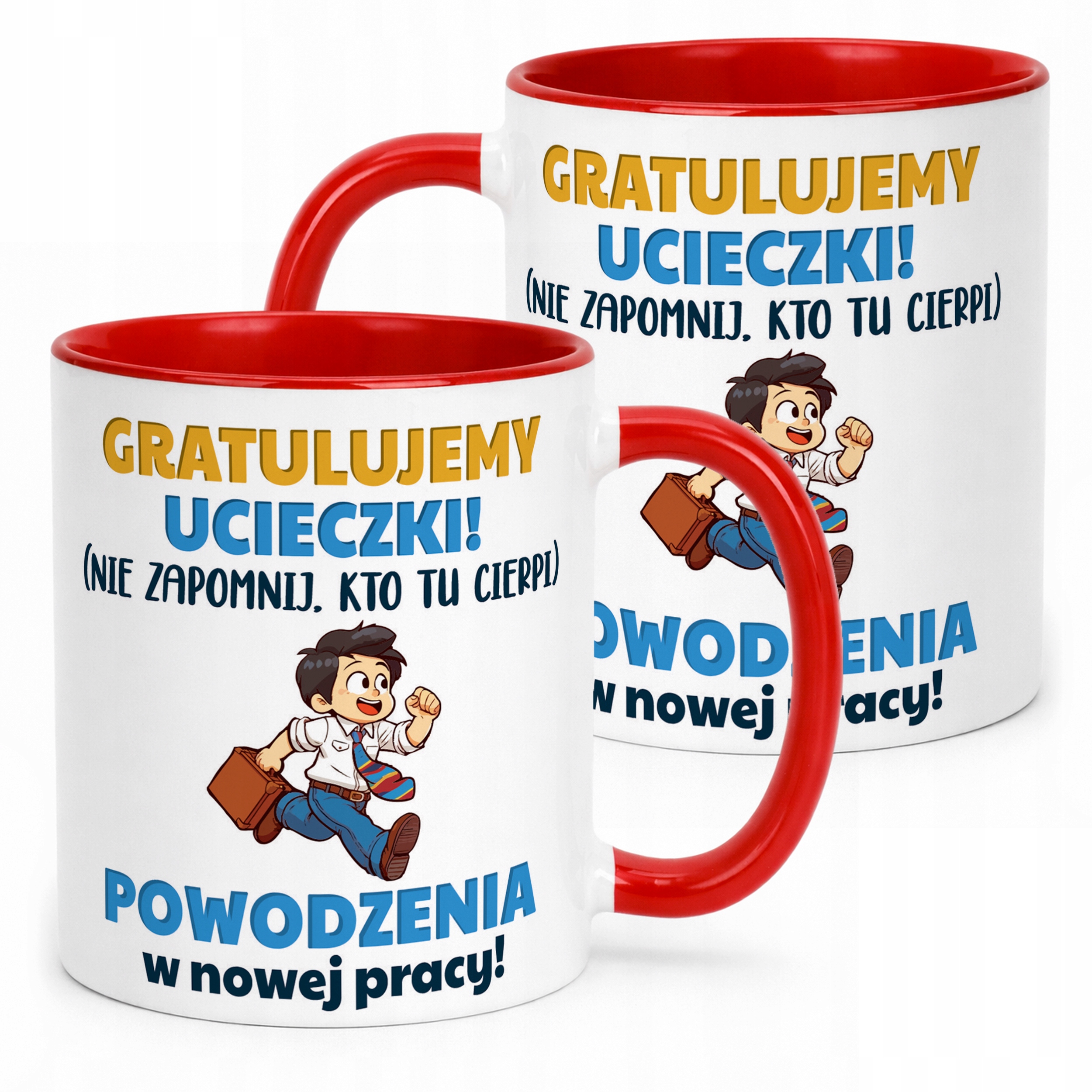 Kubek Czerwony Pożeganie Odejście z Pracy Dla Kolegi Prezent