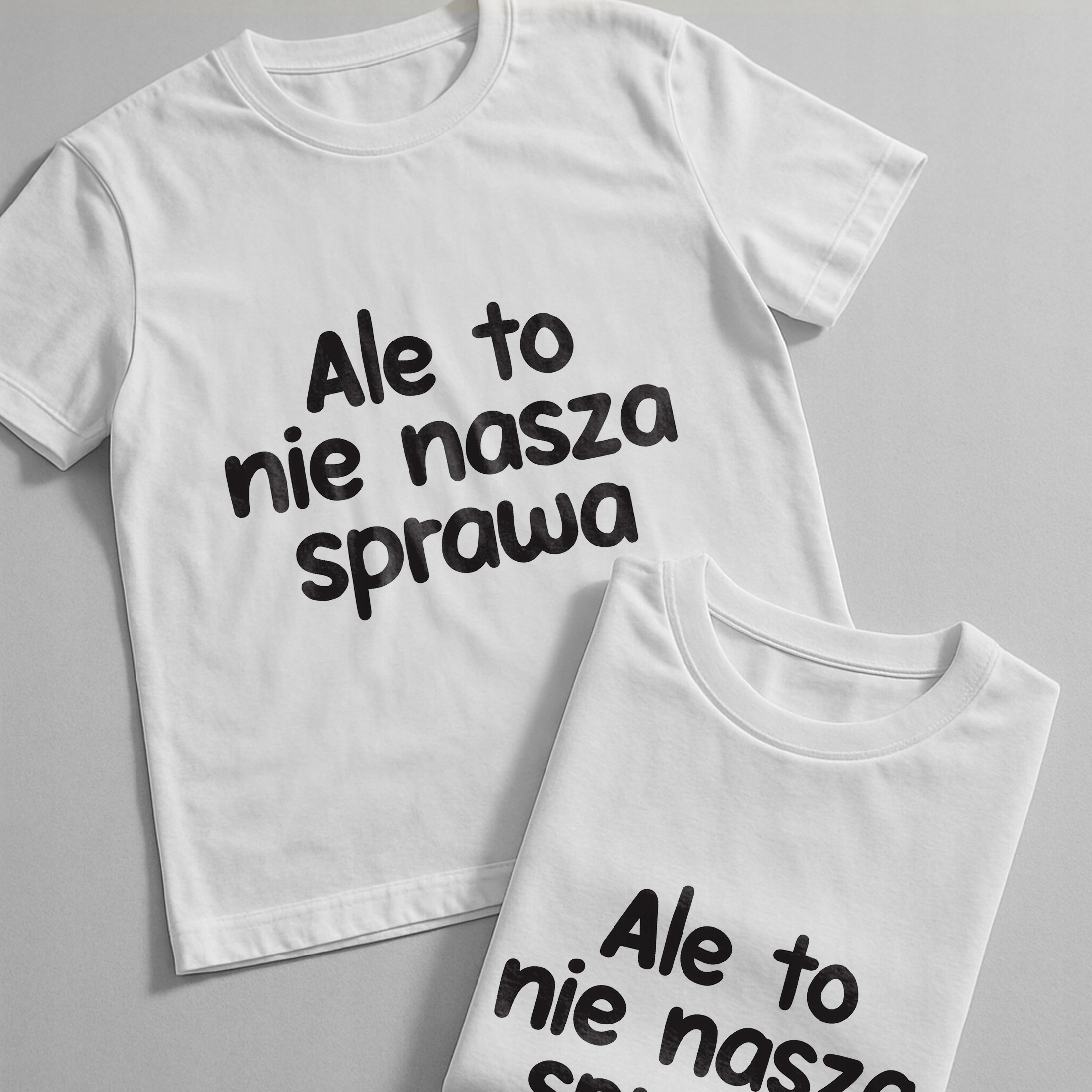 Koszulka biała męska Ale To Nie Nasza Sprawa Zabawny Prezent r. 3XL