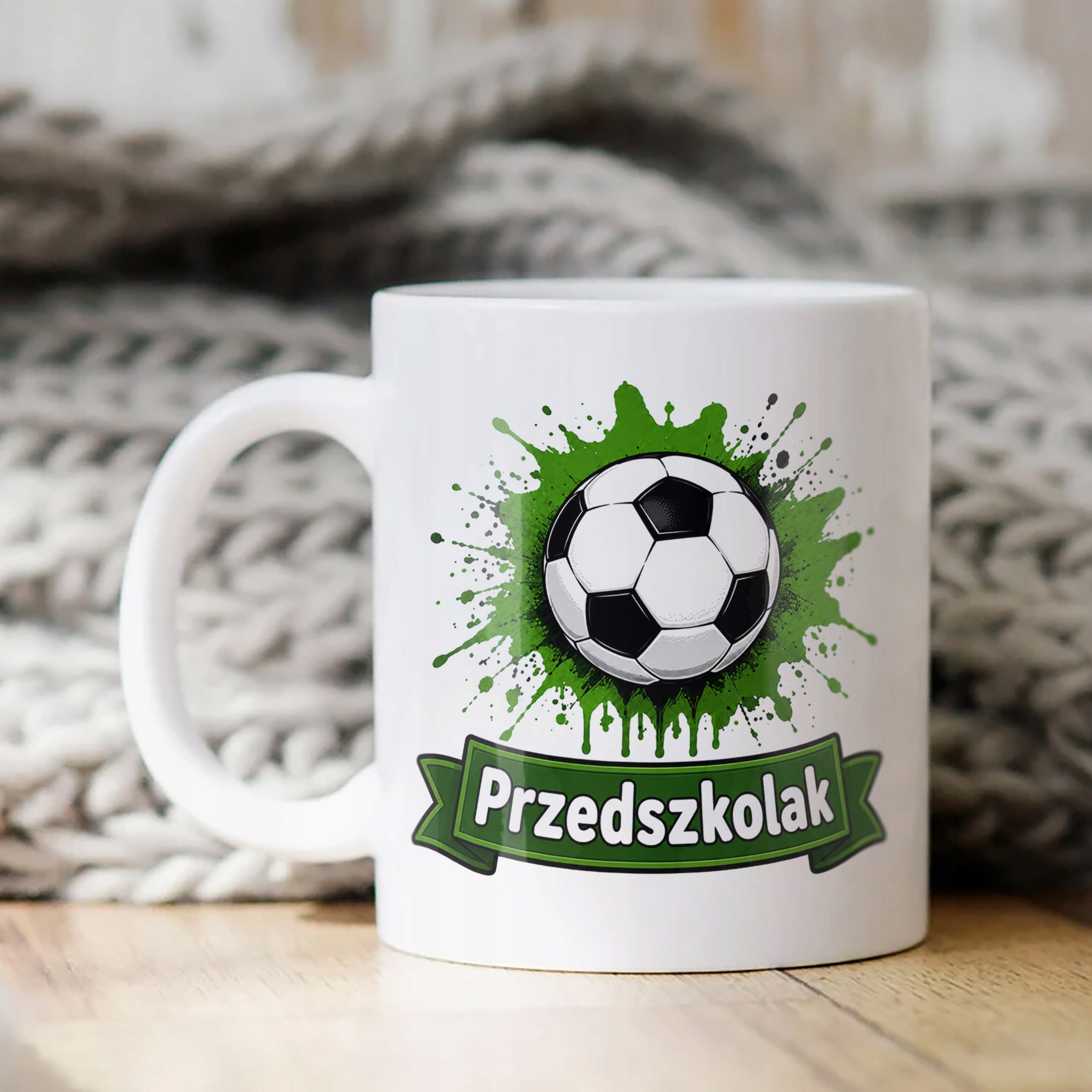 Biały Kubek z nadrukiem Przedszkolak Szkoła Dla Dzieci Prezent