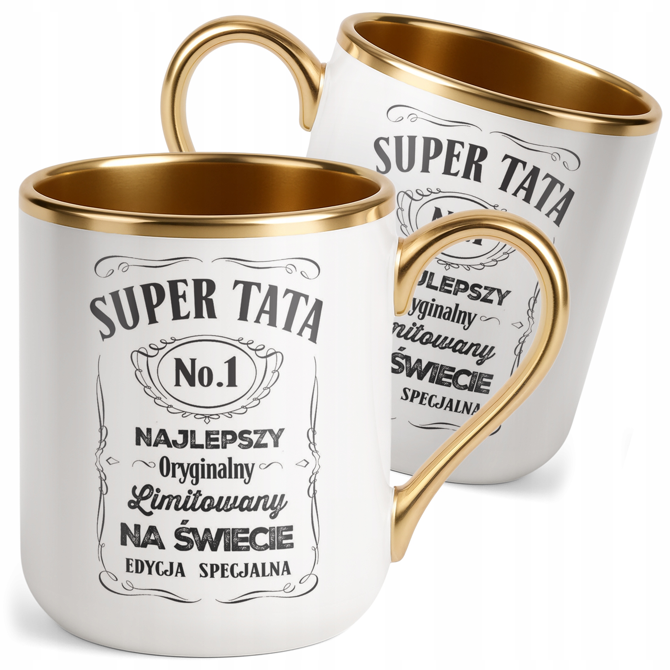 Kubek Premium Złoty Dzień Ojca Dla Taty Super Tata Prezent
